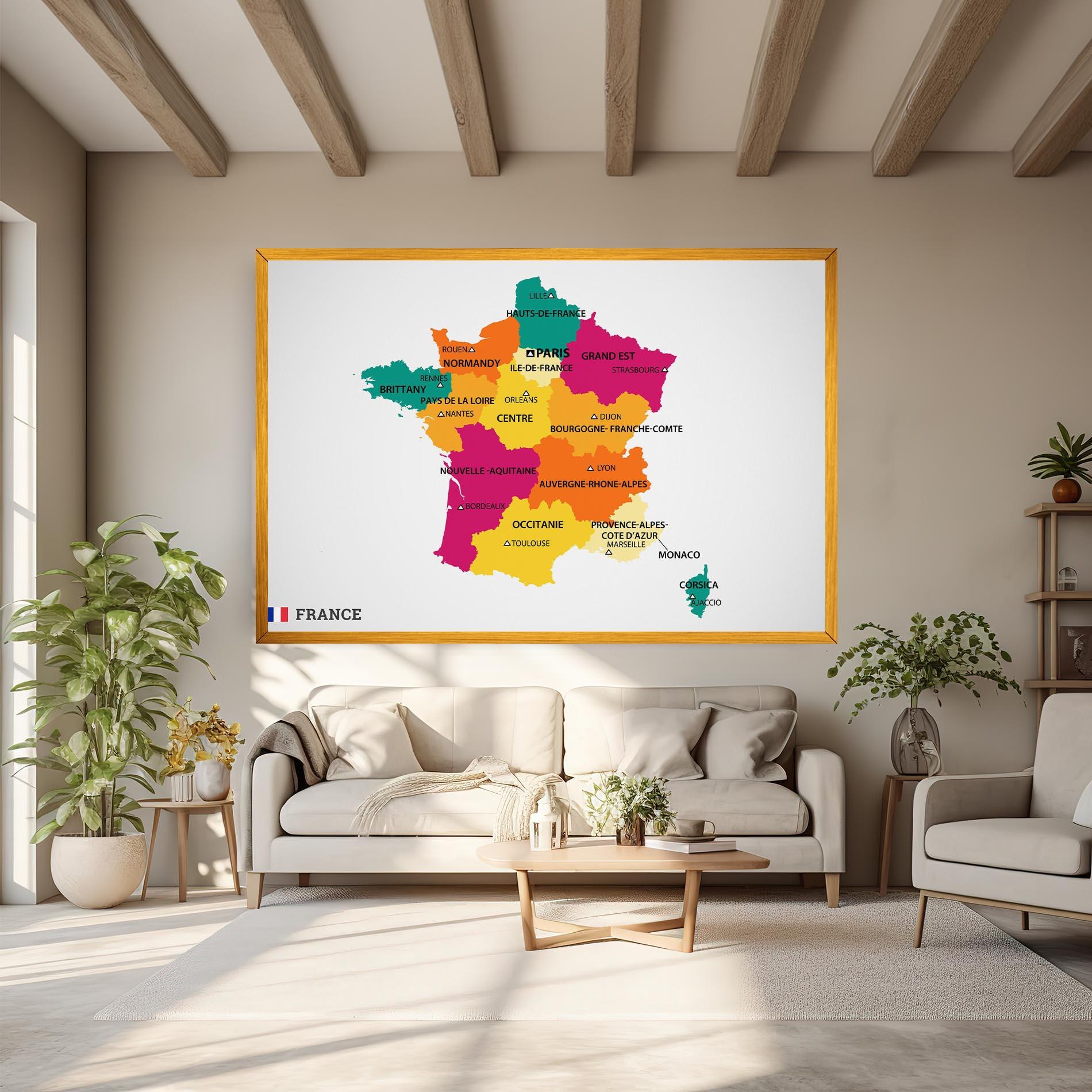 Leinwandbild France Color Map mockup 6