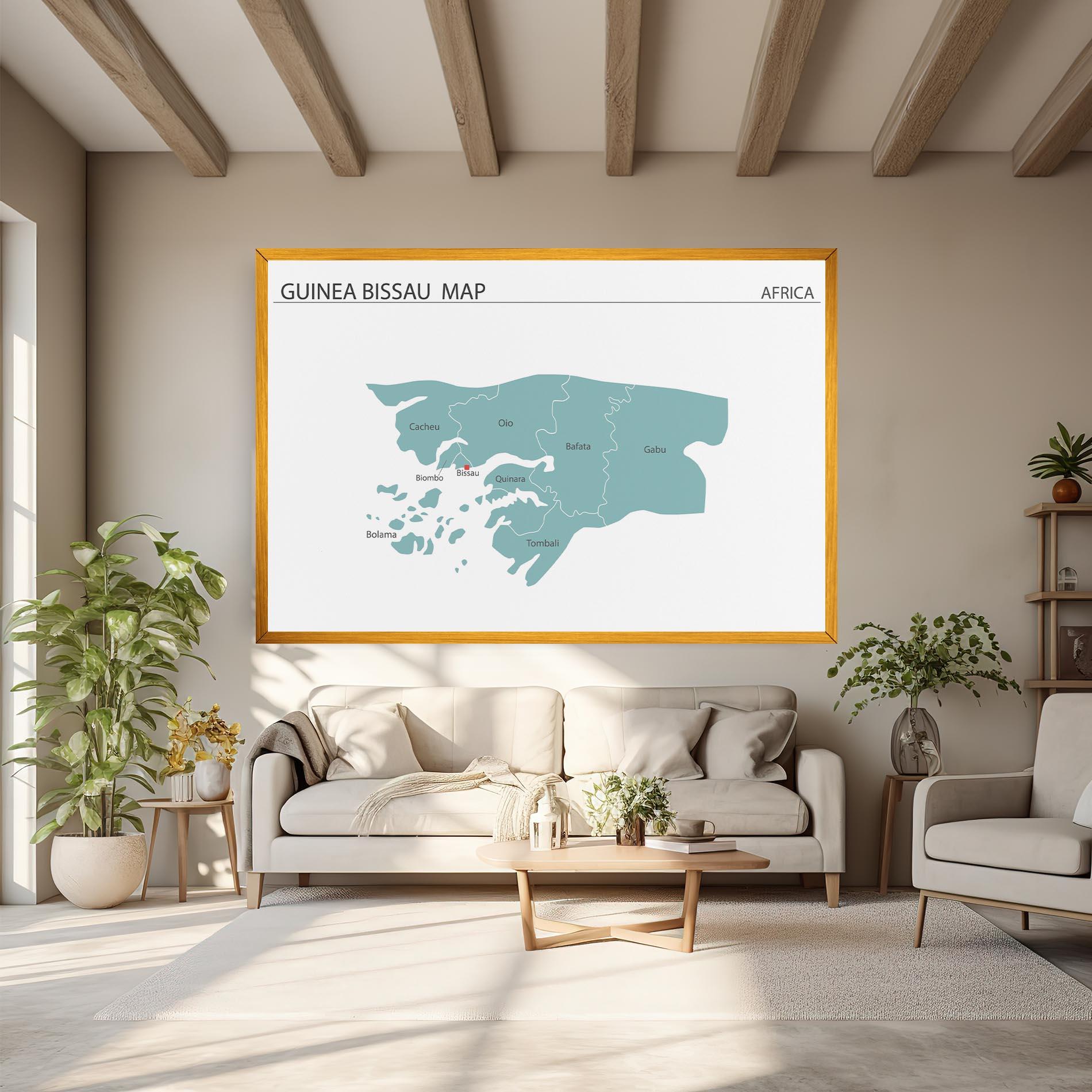 Leinwandbild Guinea Bissau Map mockup 6