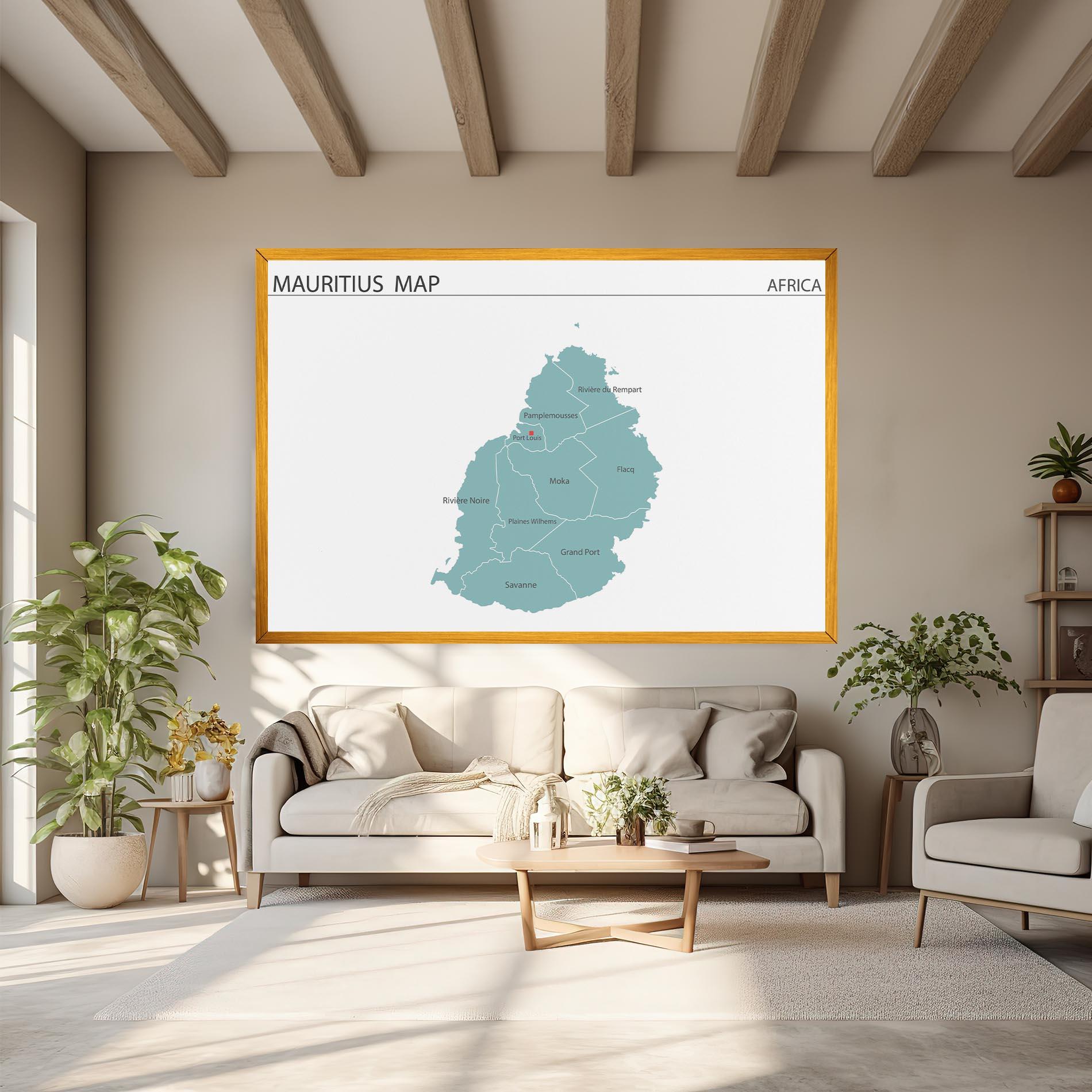 Leinwandbild Mauritius Map mockup 6
