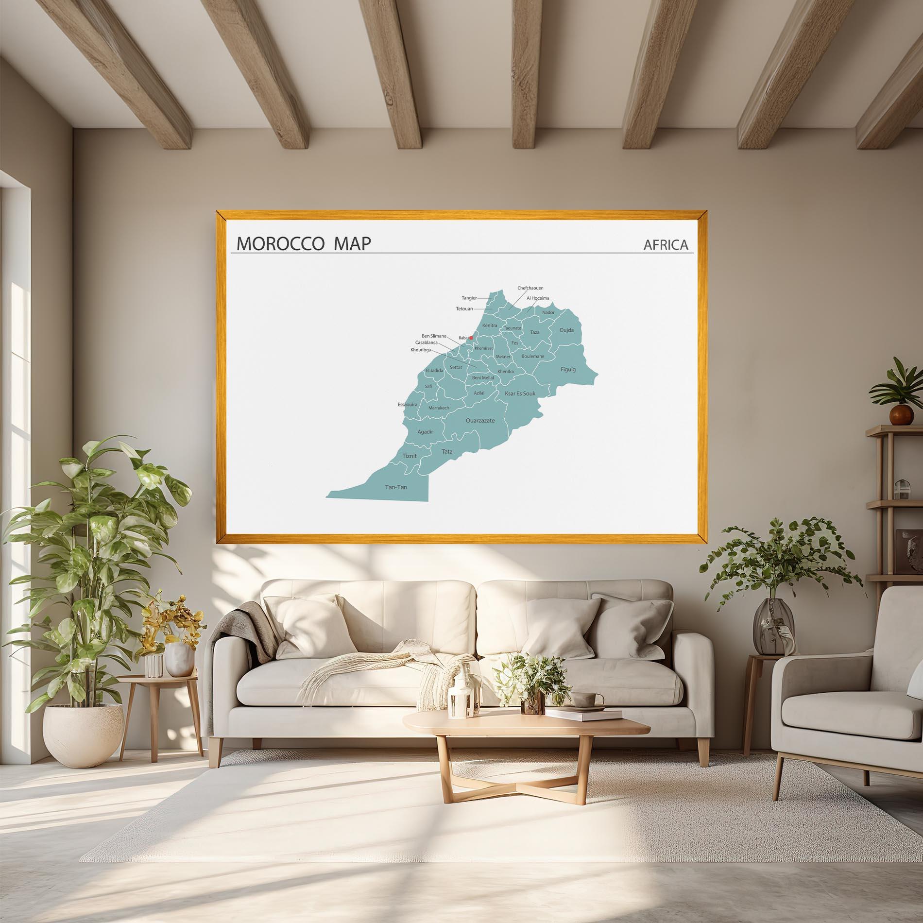 Leinwandbild Morocco Map mockup 6