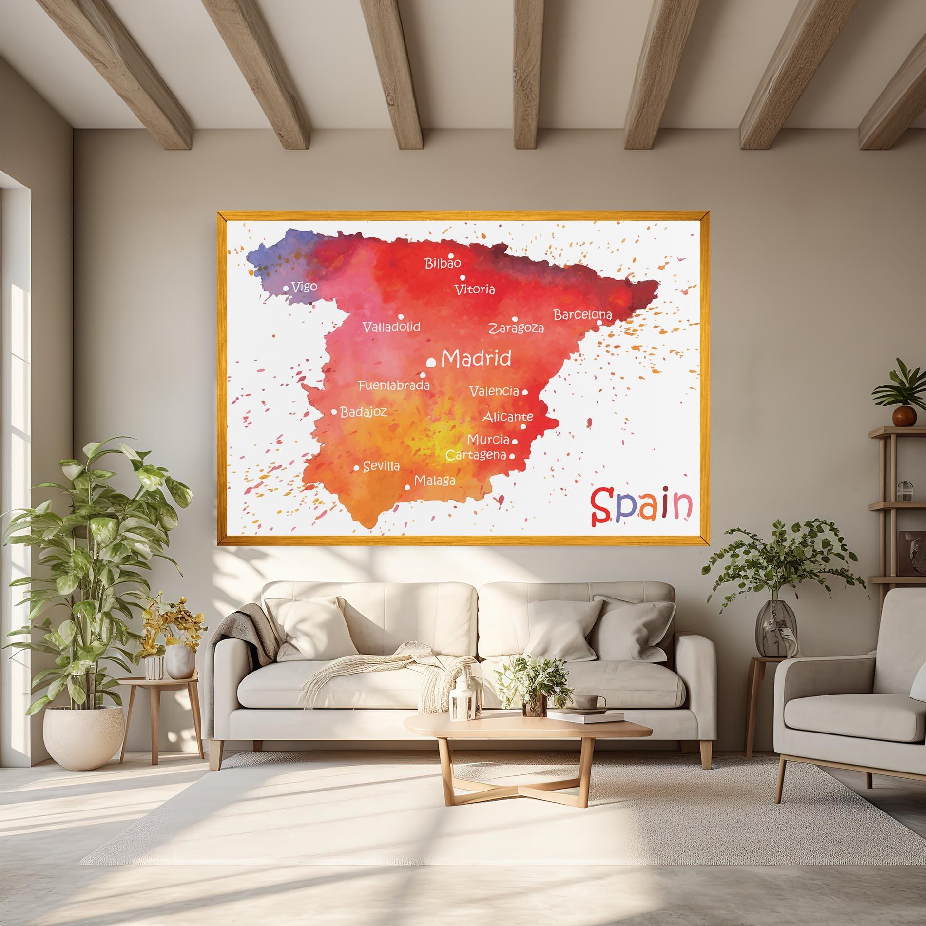 Leinwandbild Spain Map mockup 6