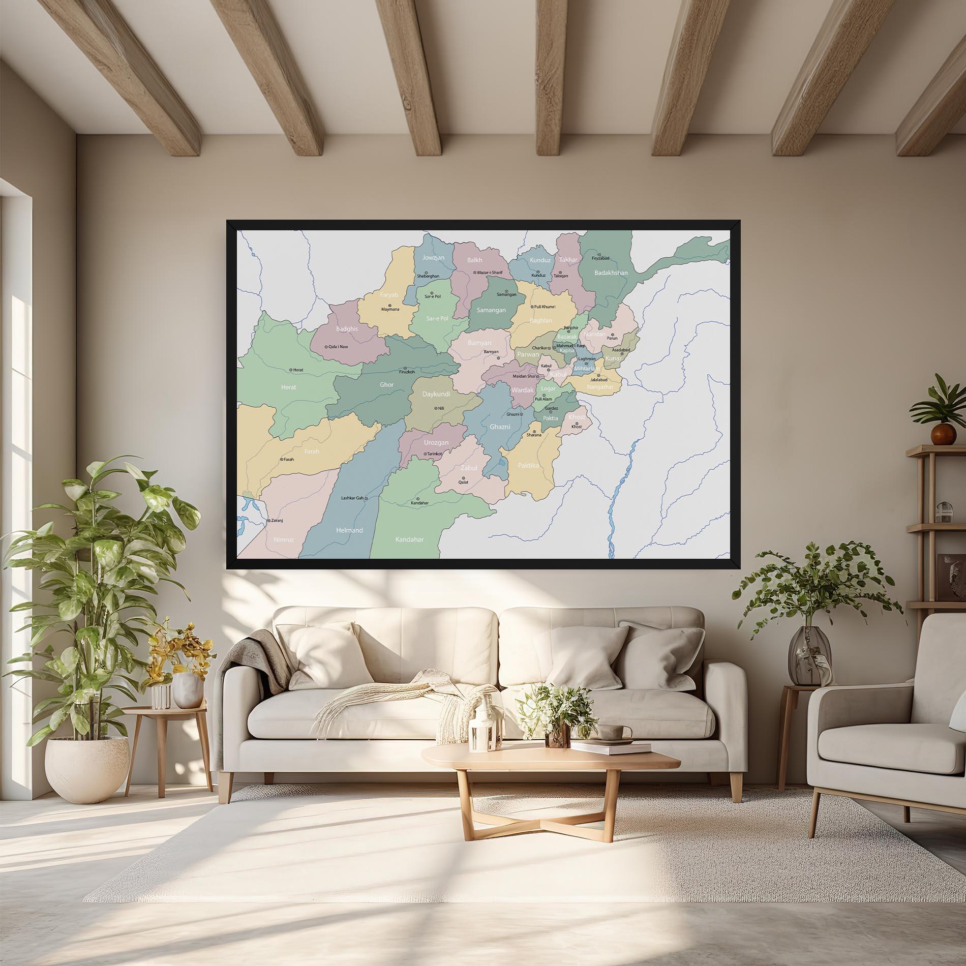 Leinwandbild Afghanistan Map mockup 6