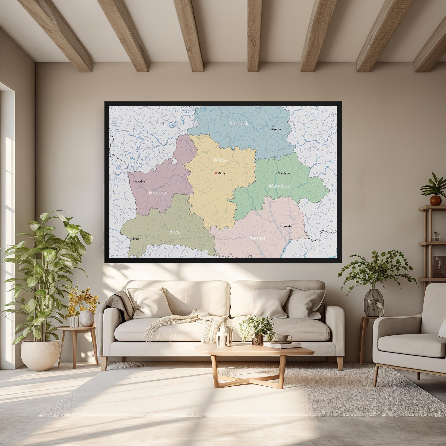Leinwandbild Belarus Map mockup 6