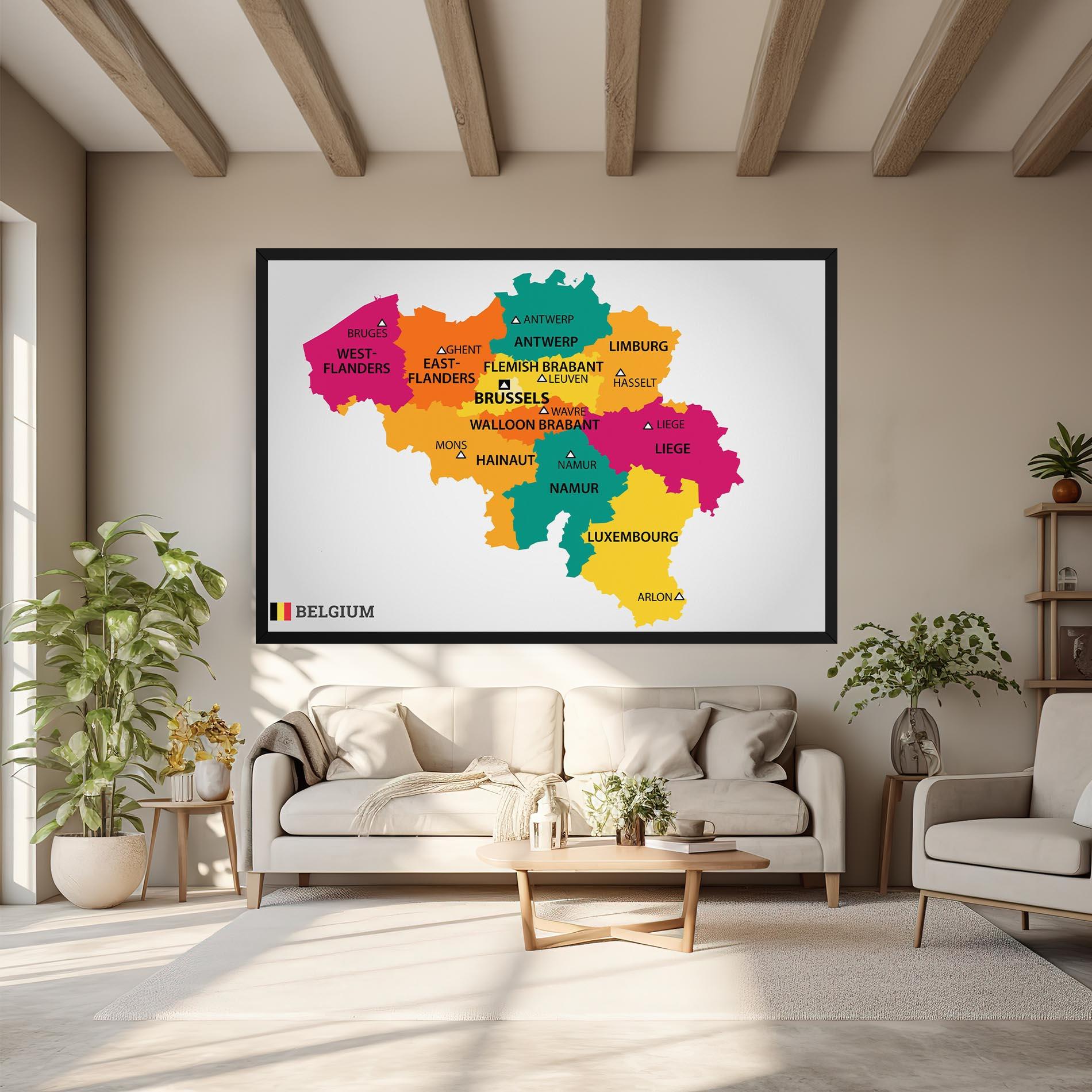 Leinwandbild Belgium Color Map mockup 6