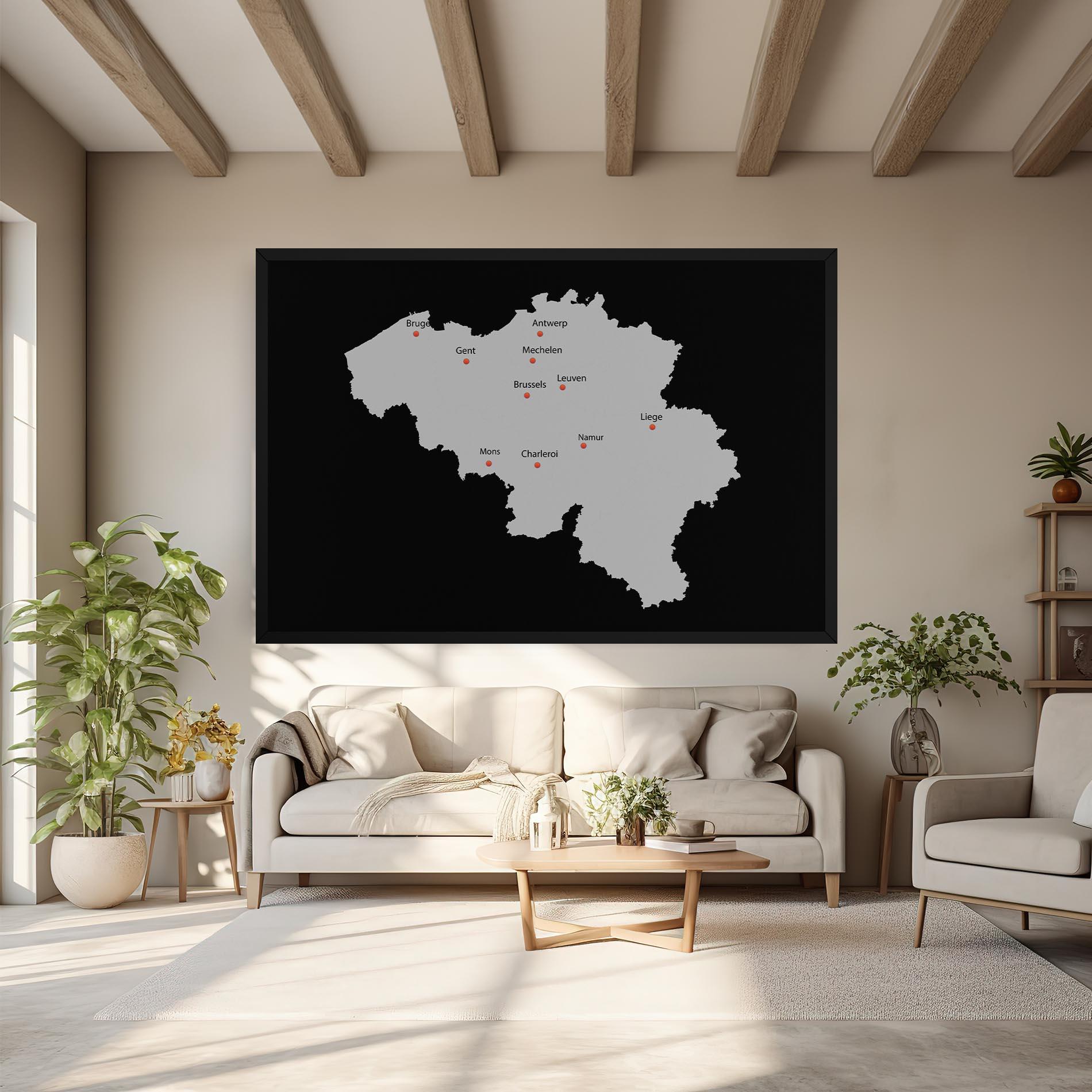 Leinwandbild Belgium Map mockup 6