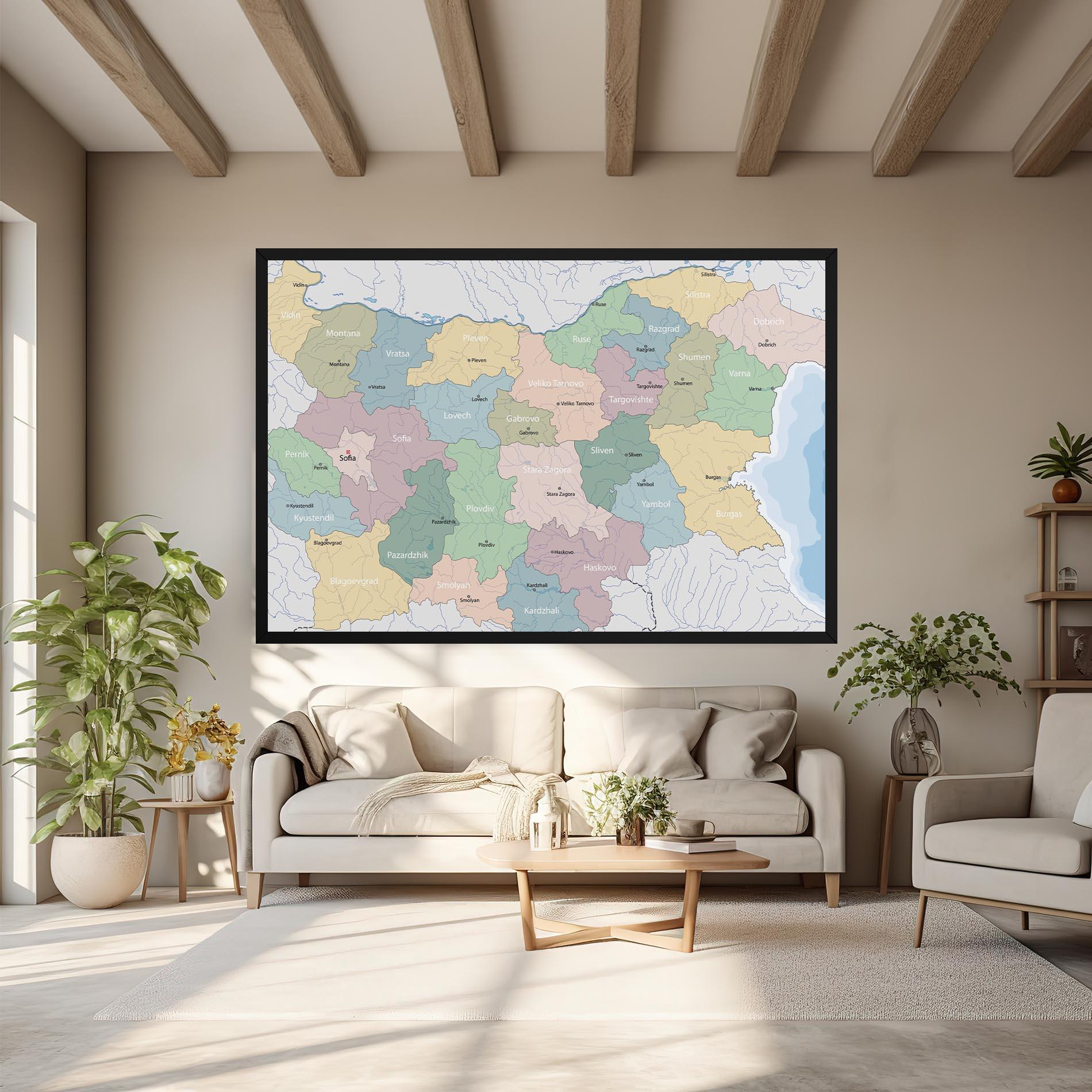 Leinwandbild Bulgaria Map mockup 6