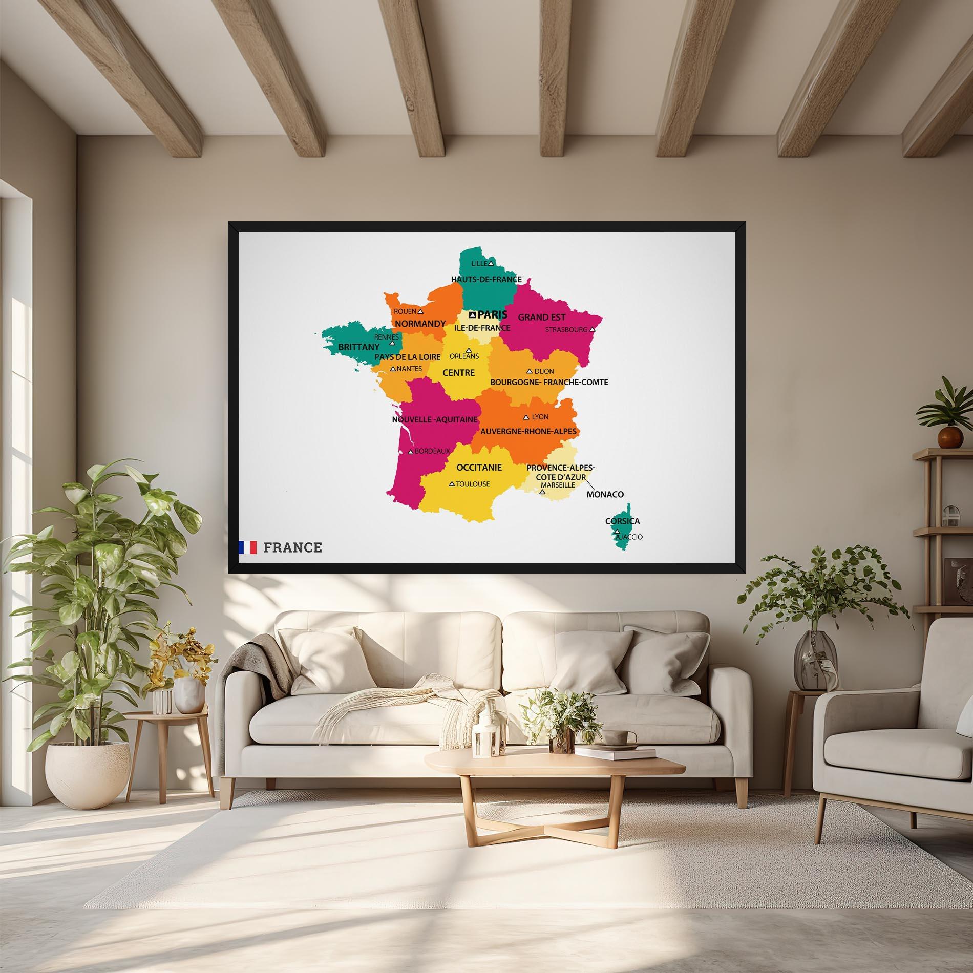 Leinwandbild France Color Map mockup 6