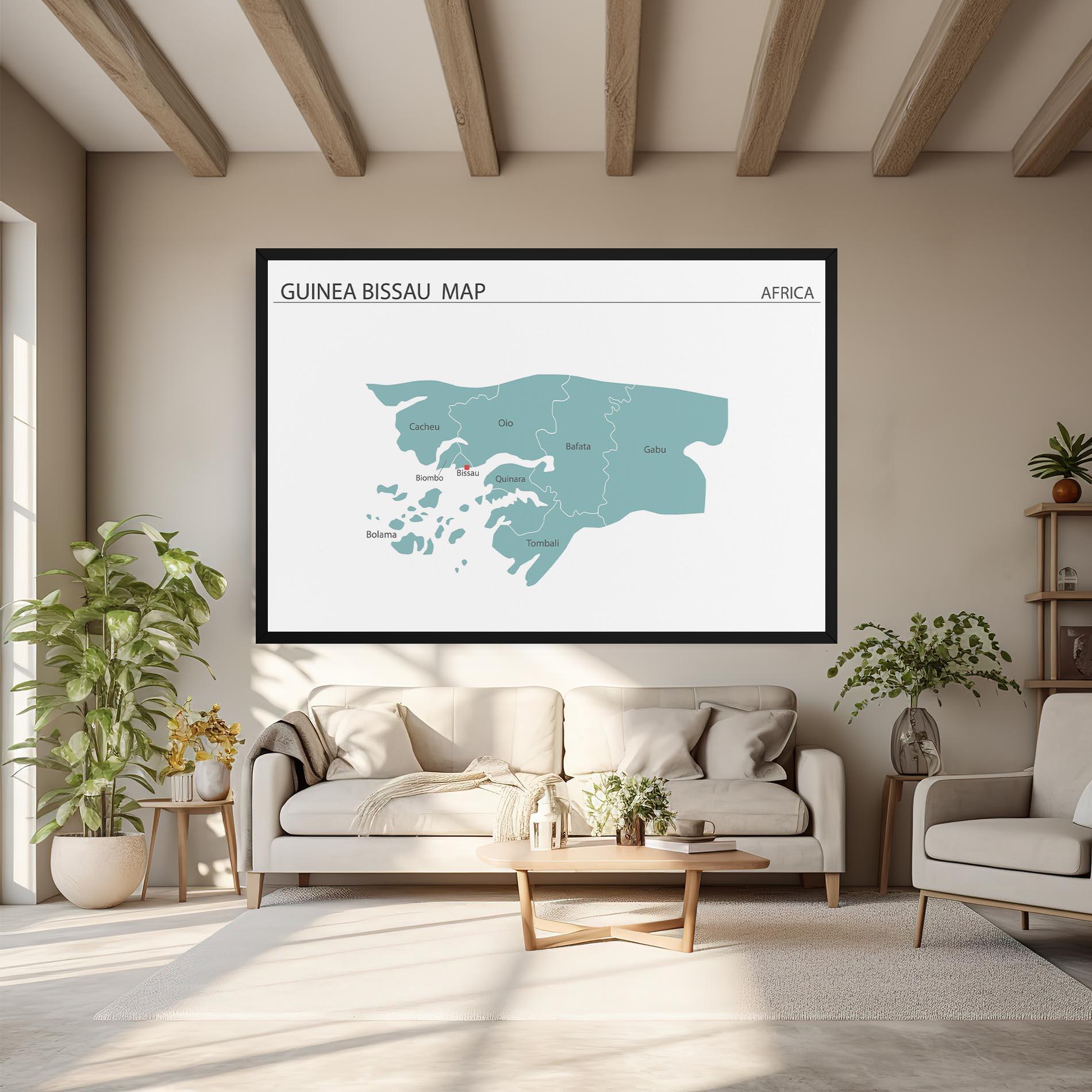 Leinwandbild Guinea Bissau Map mockup 6