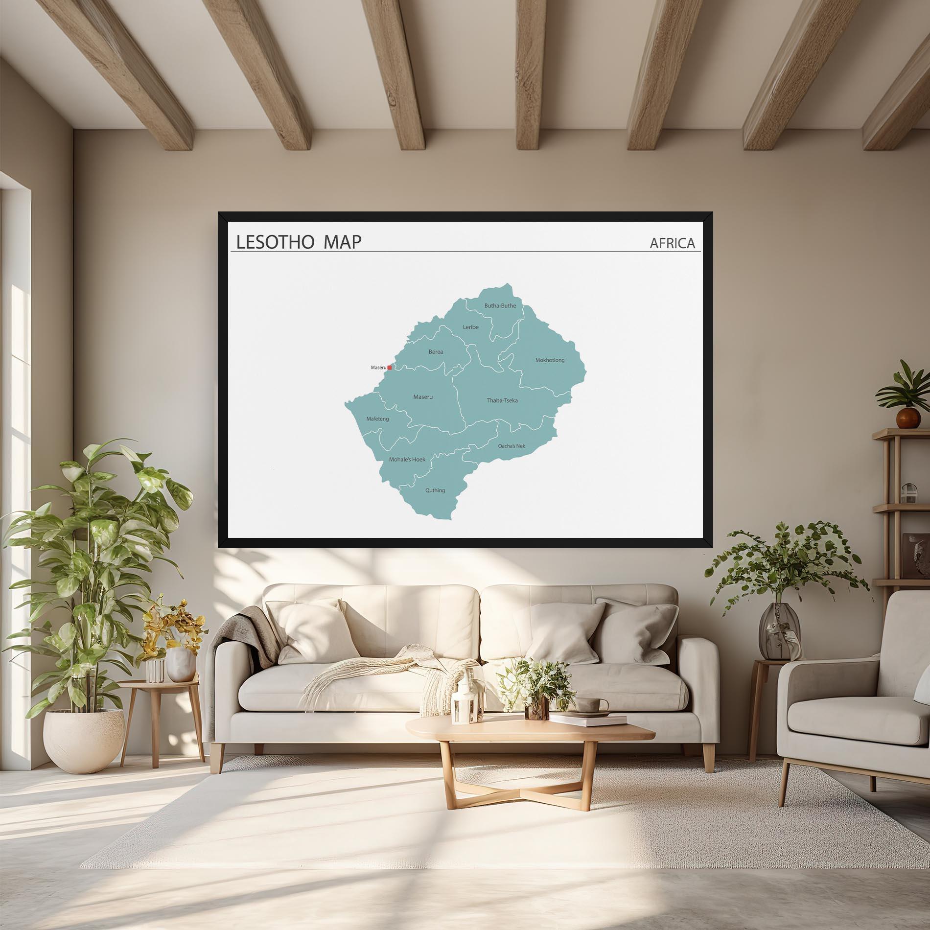 Leinwandbild Lesotho Map mockup 6