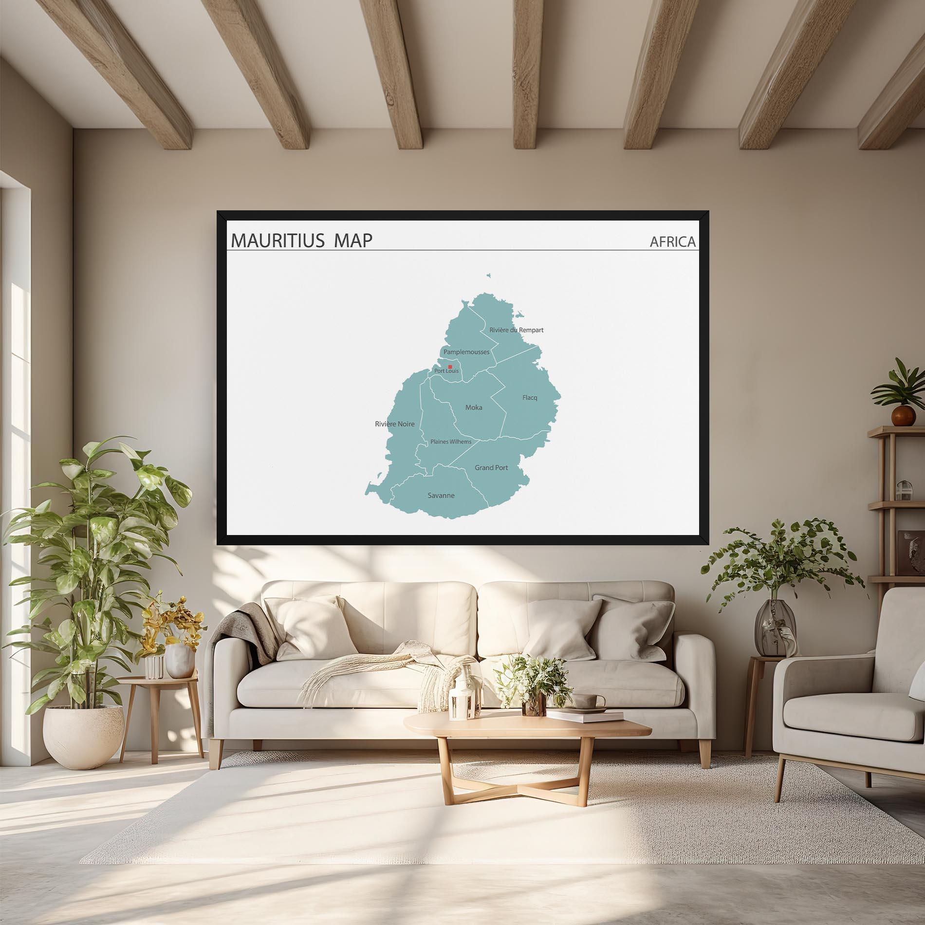 Leinwandbild Mauritius Map mockup 6