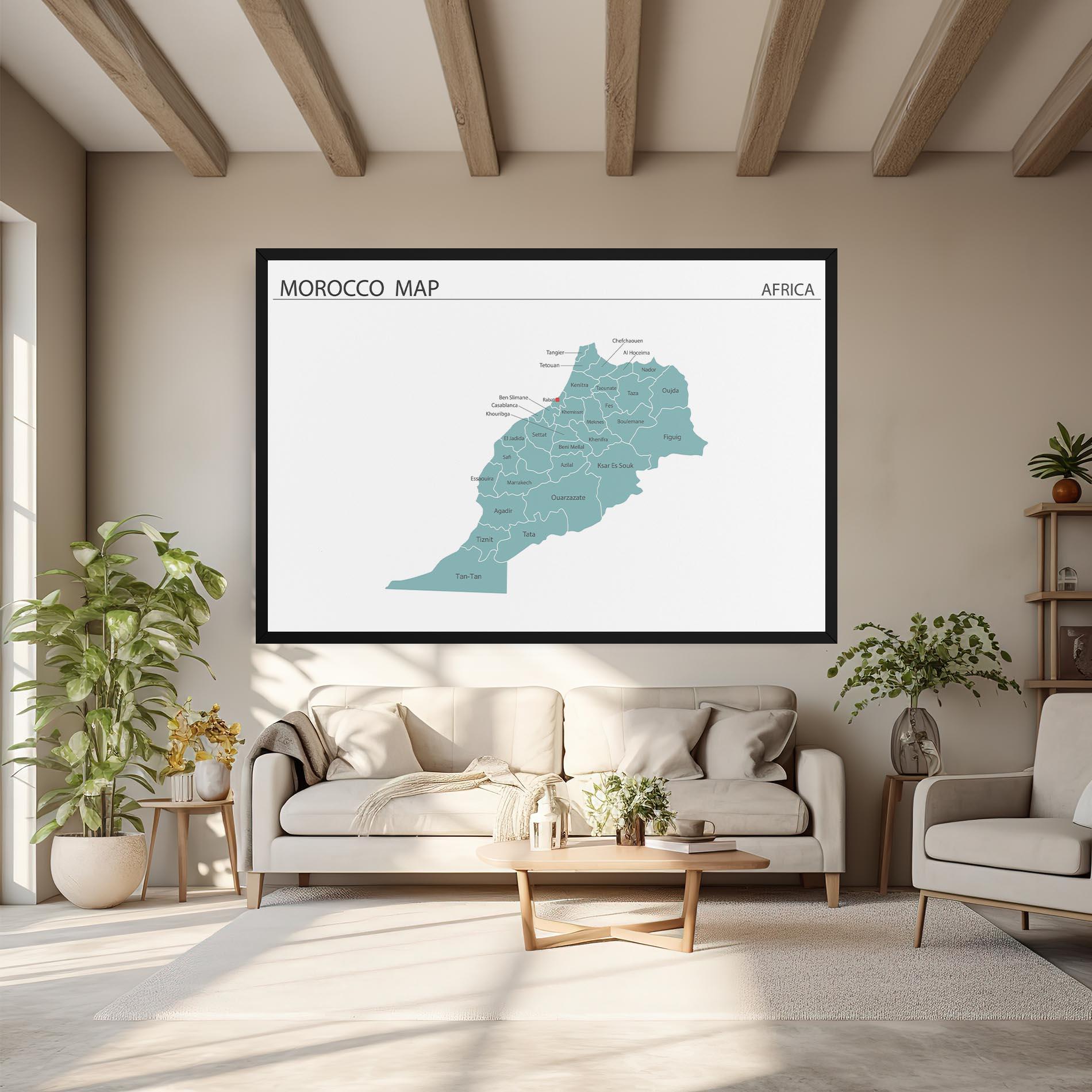 Leinwandbild Morocco Map mockup 6