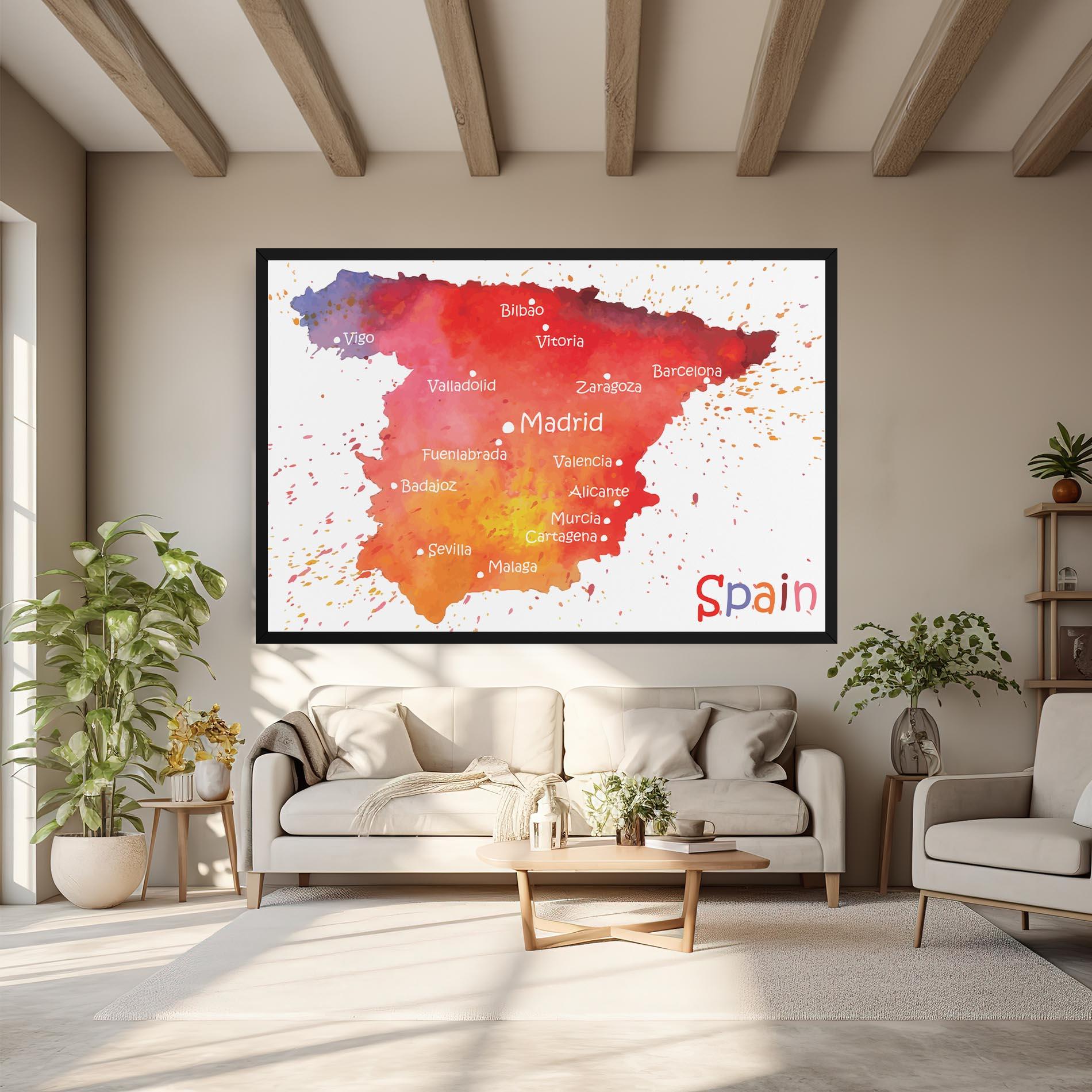 Leinwandbild Spain Map mockup 6