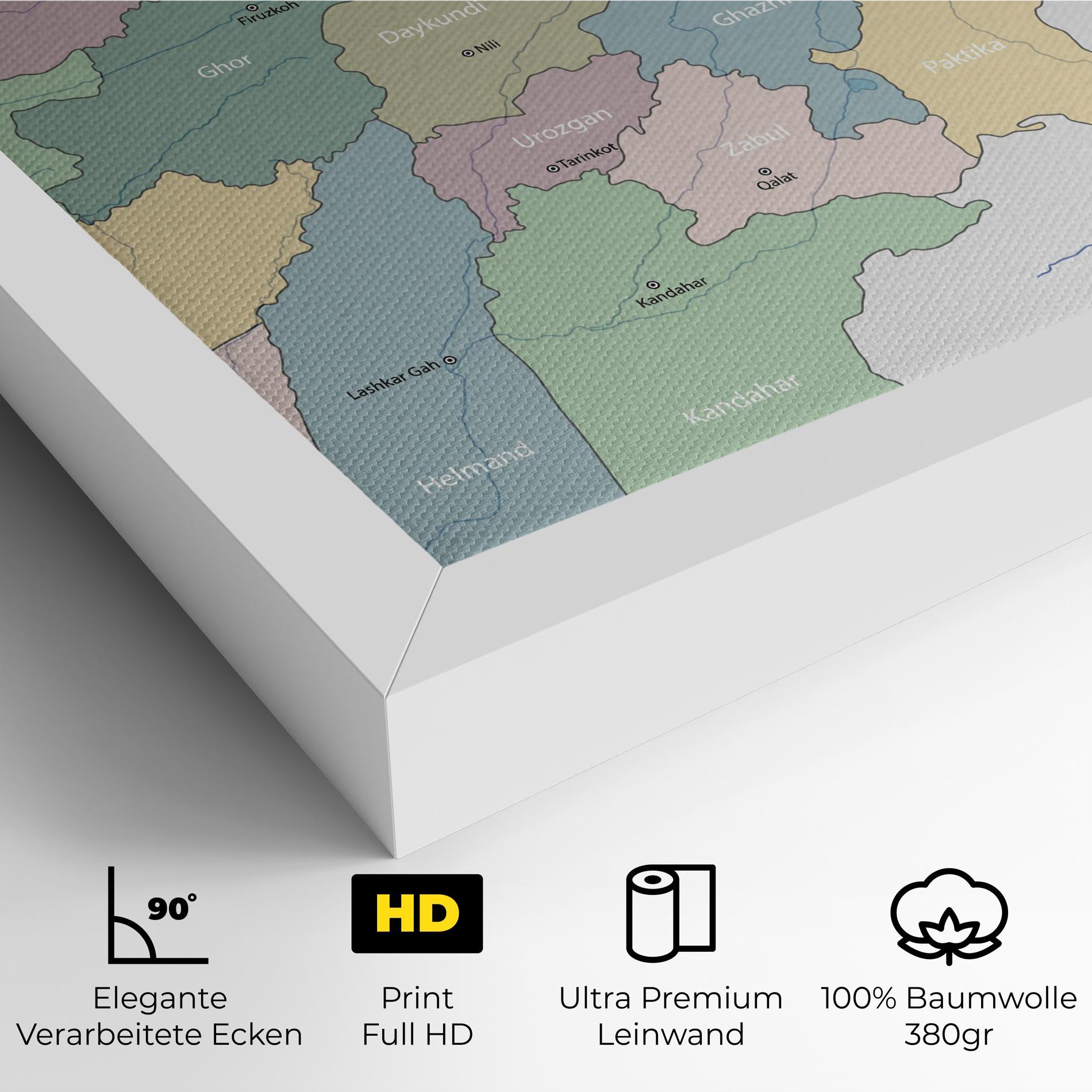 Leinwandbild Afghanistan Map mockup 4