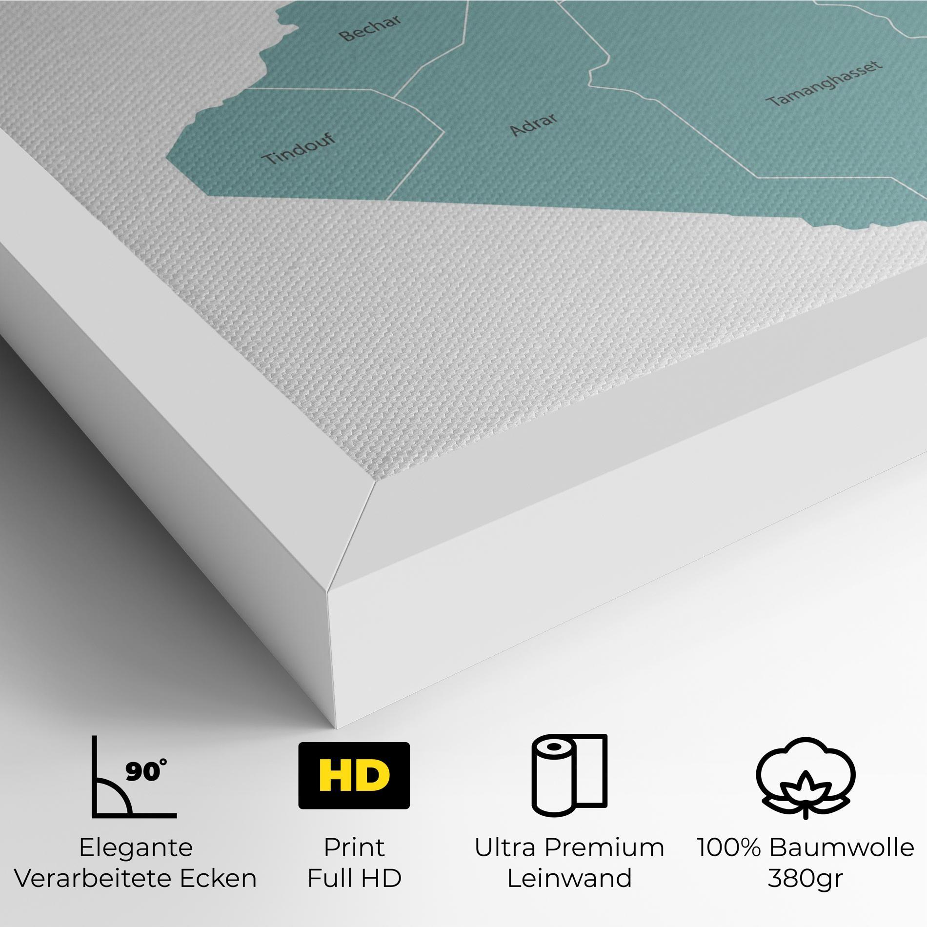 Leinwandbild Algeria Map mockup 4
