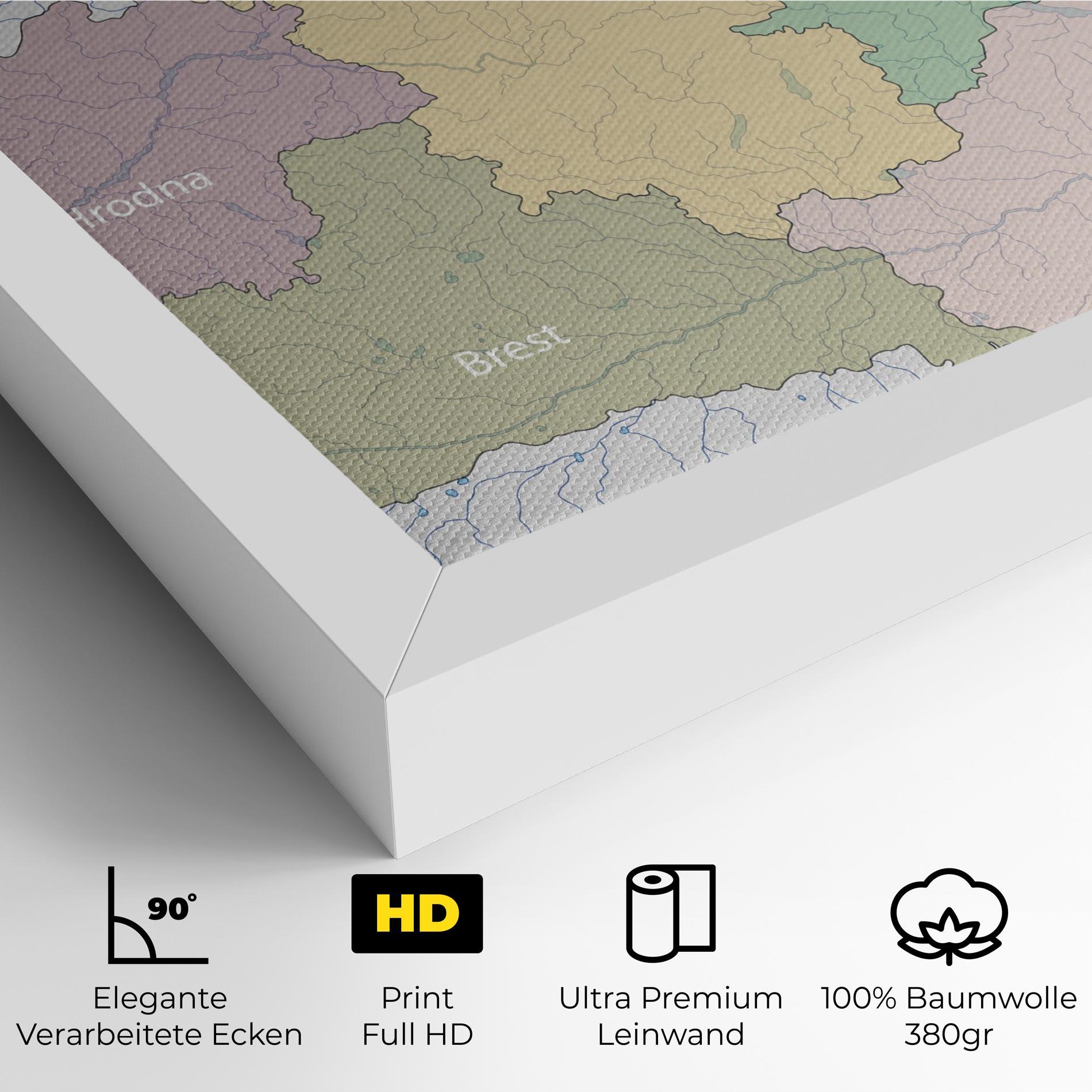 Leinwandbild Belarus Map mockup 4