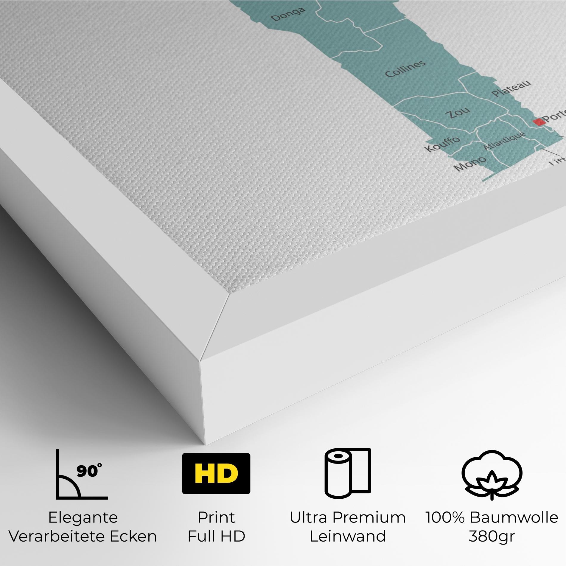Leinwandbild Benin Map mockup 4