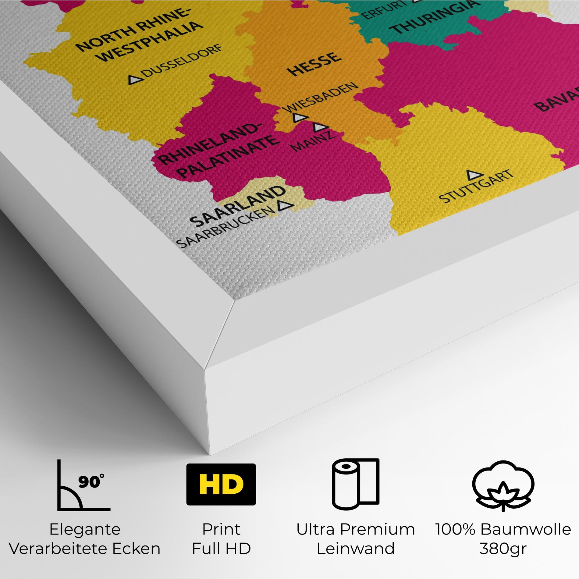 Leinwandbild Germany Color Map mockup 4