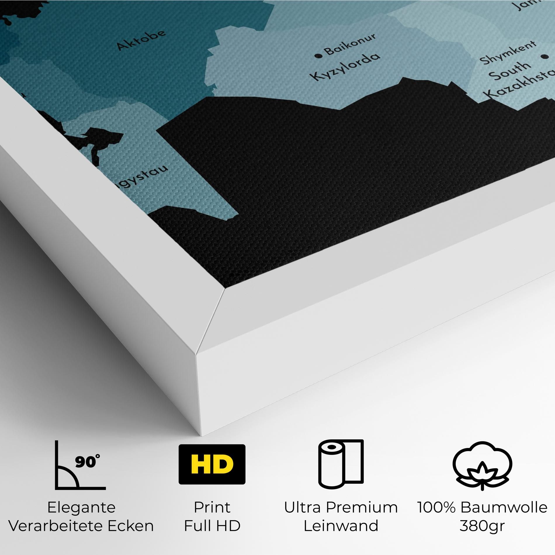 Kazahstan Blue Map mockup 4