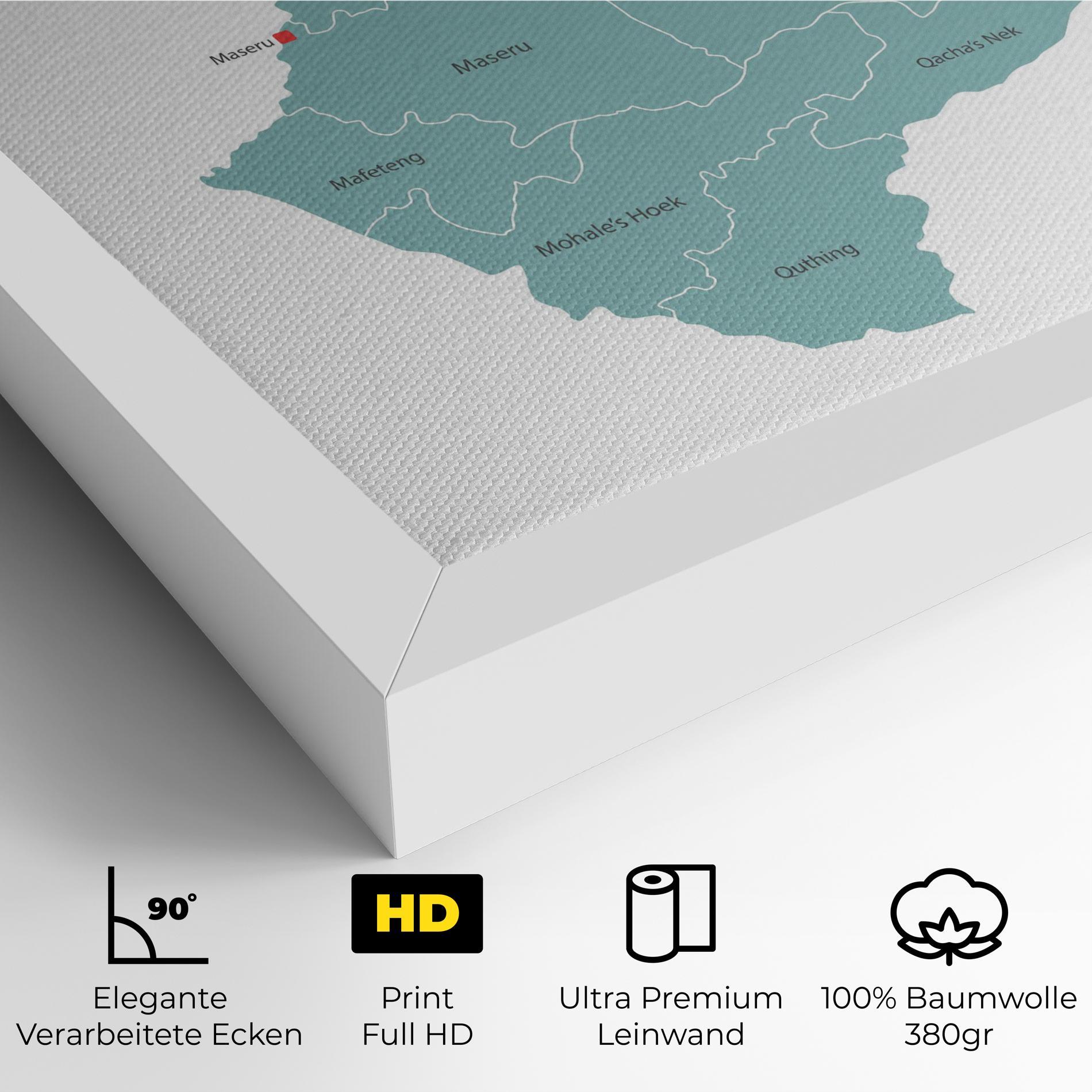 Leinwandbild Lesotho Map mockup 4