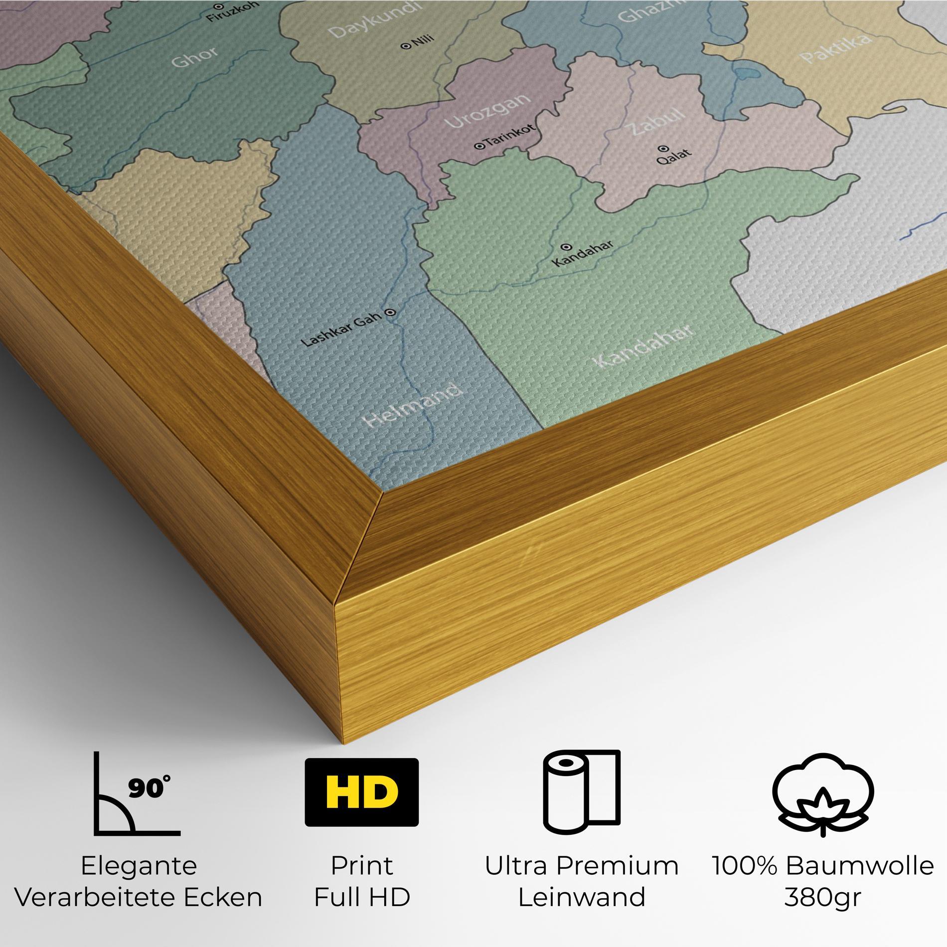Leinwandbild Afghanistan Map mockup 4