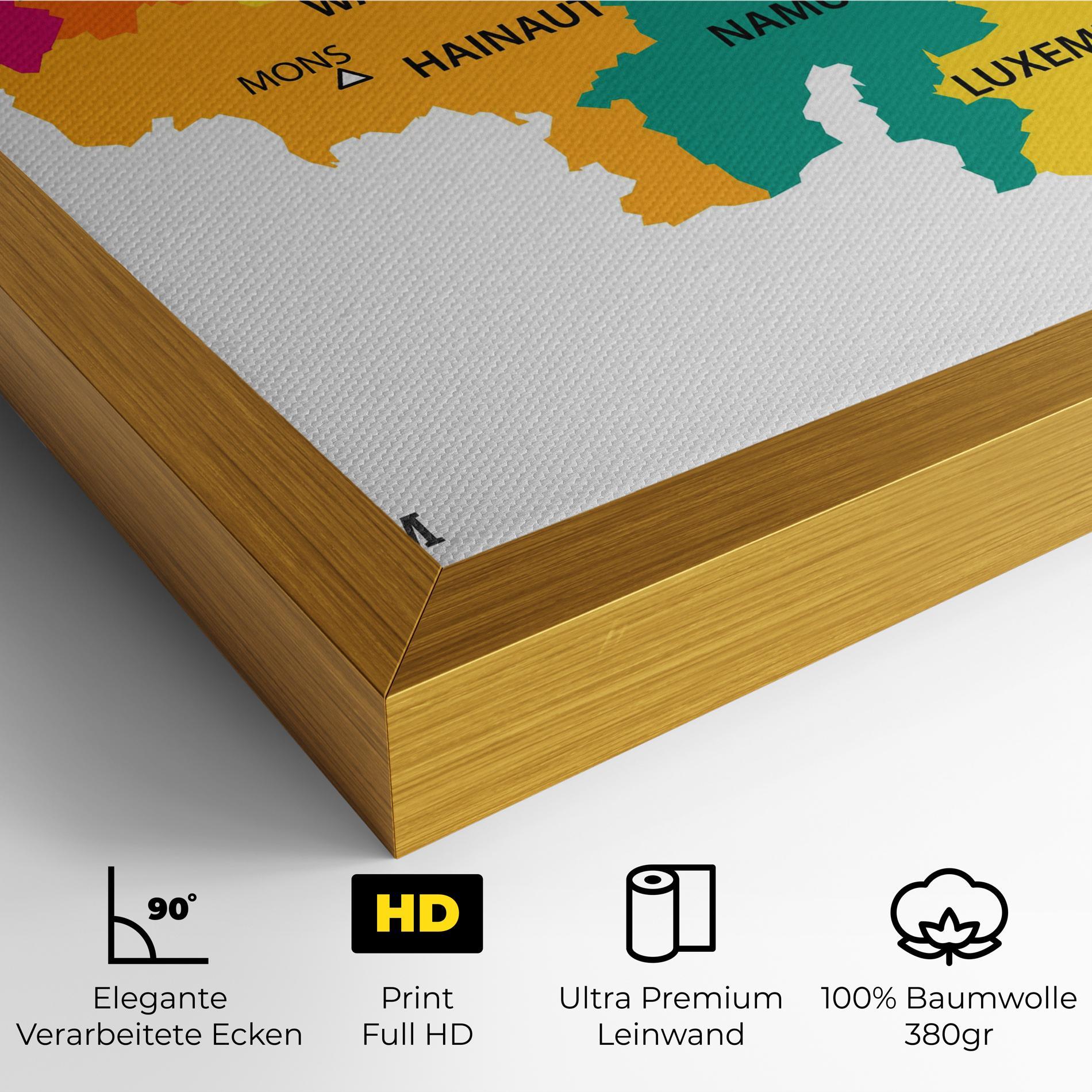 Leinwandbild Belgium Color Map mockup 4