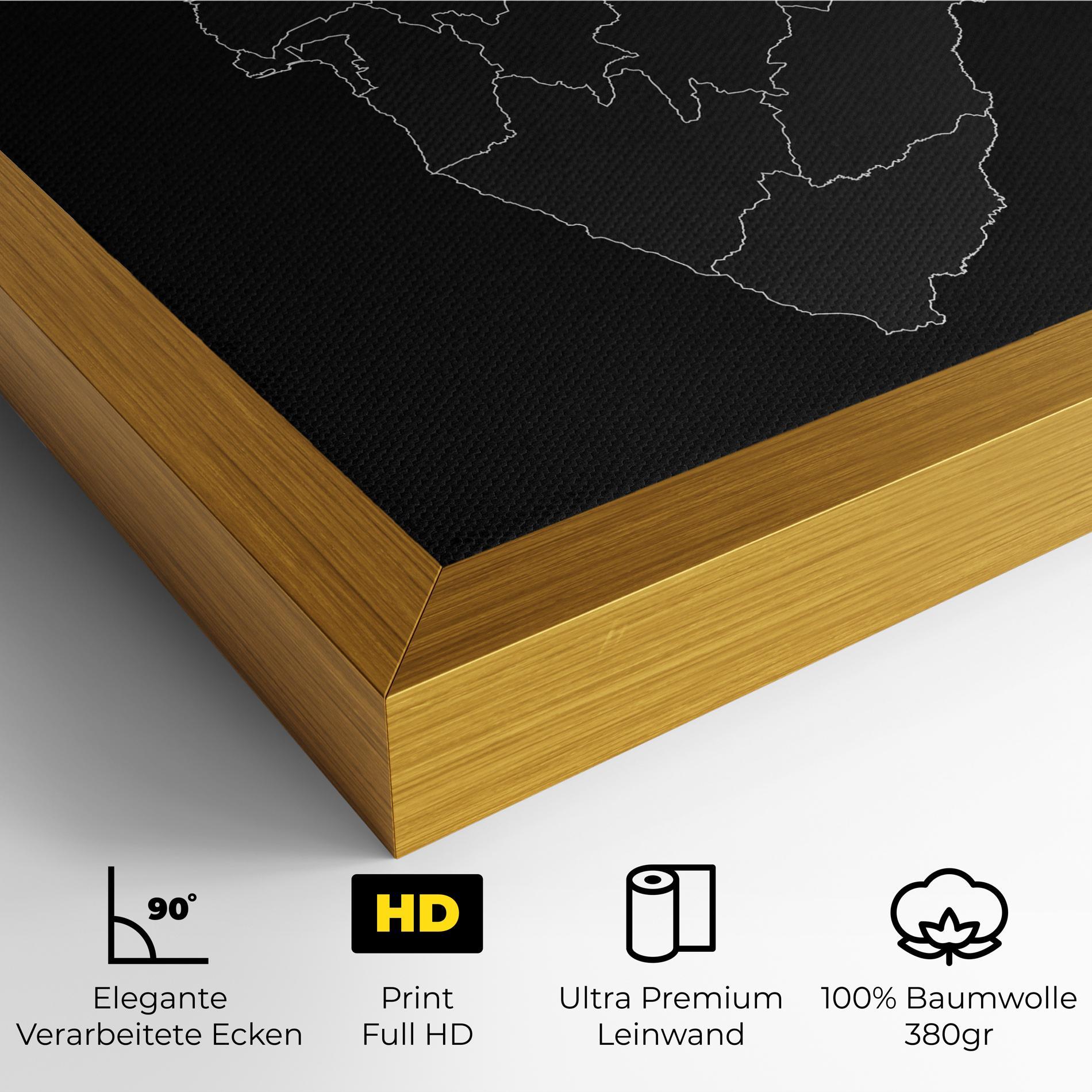 Leinwandbild Burundi Grey Map mockup 4