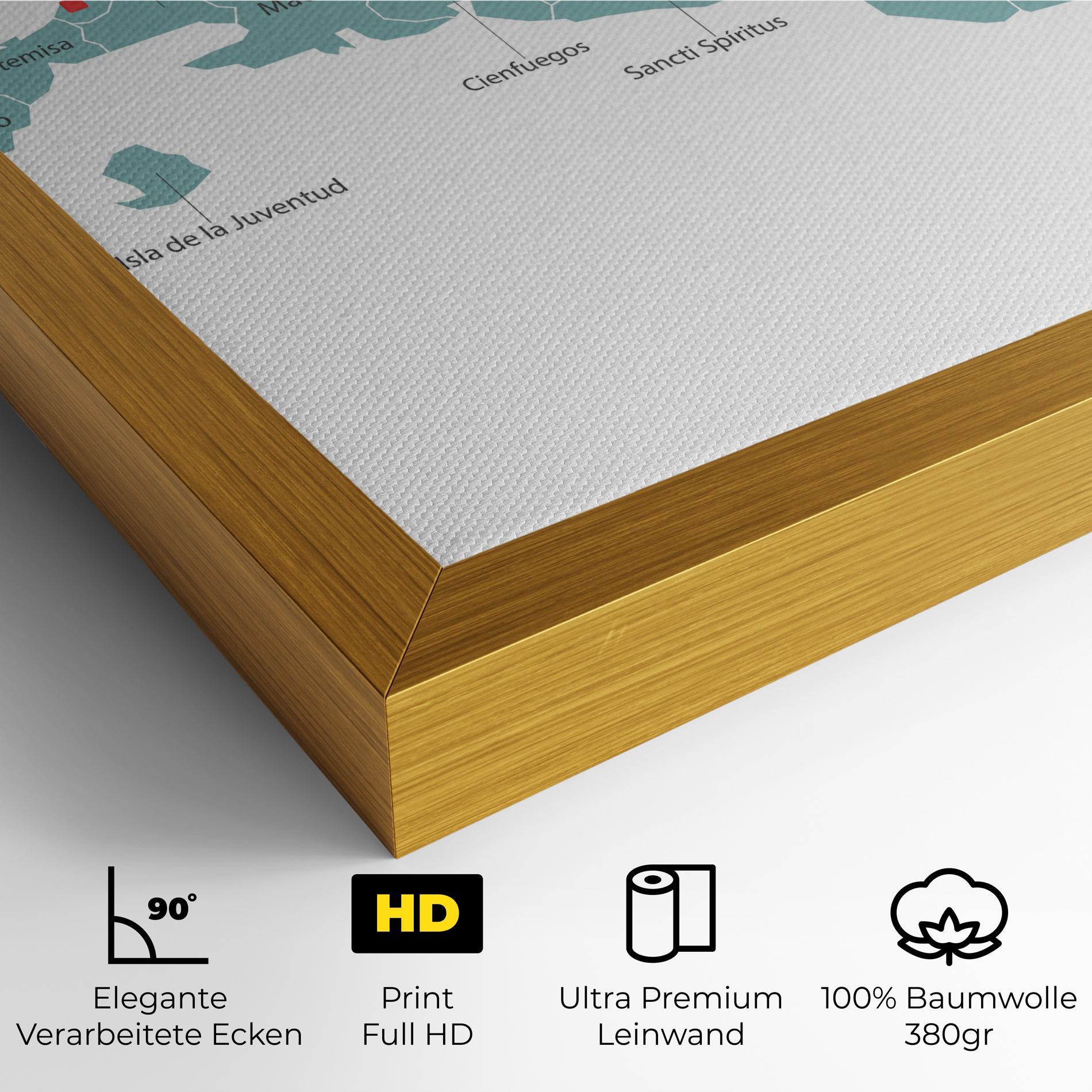 Leinwandbild Cuba Map mockup 4