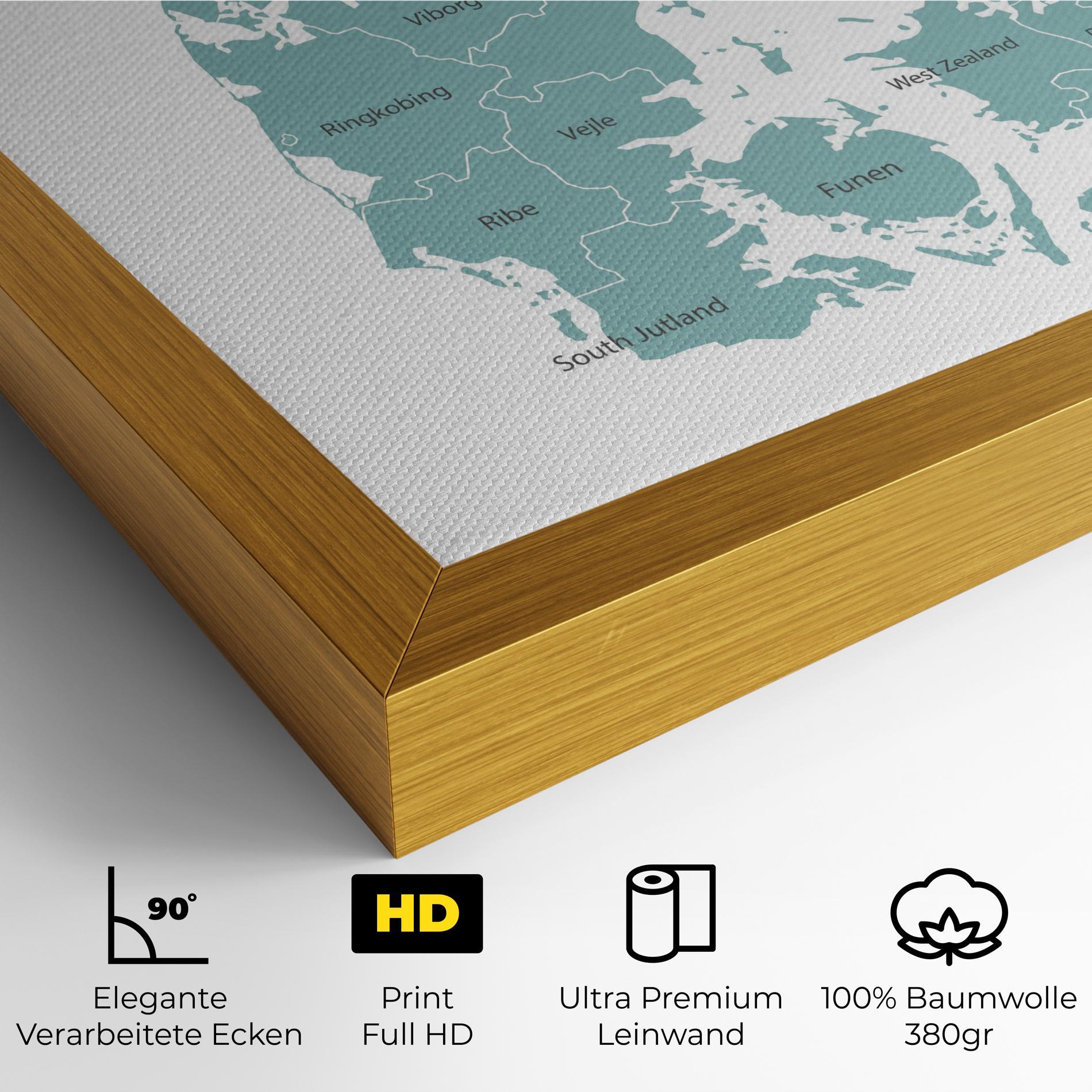 Leinwandbild Denmark Map mockup 4