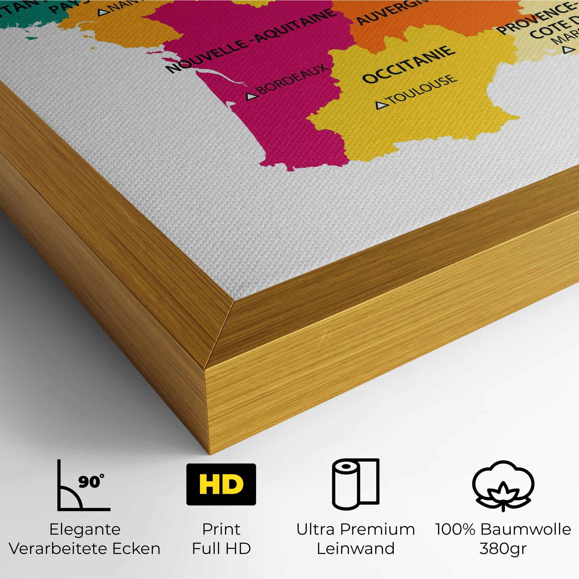 Leinwandbild France Color Map mockup 4
