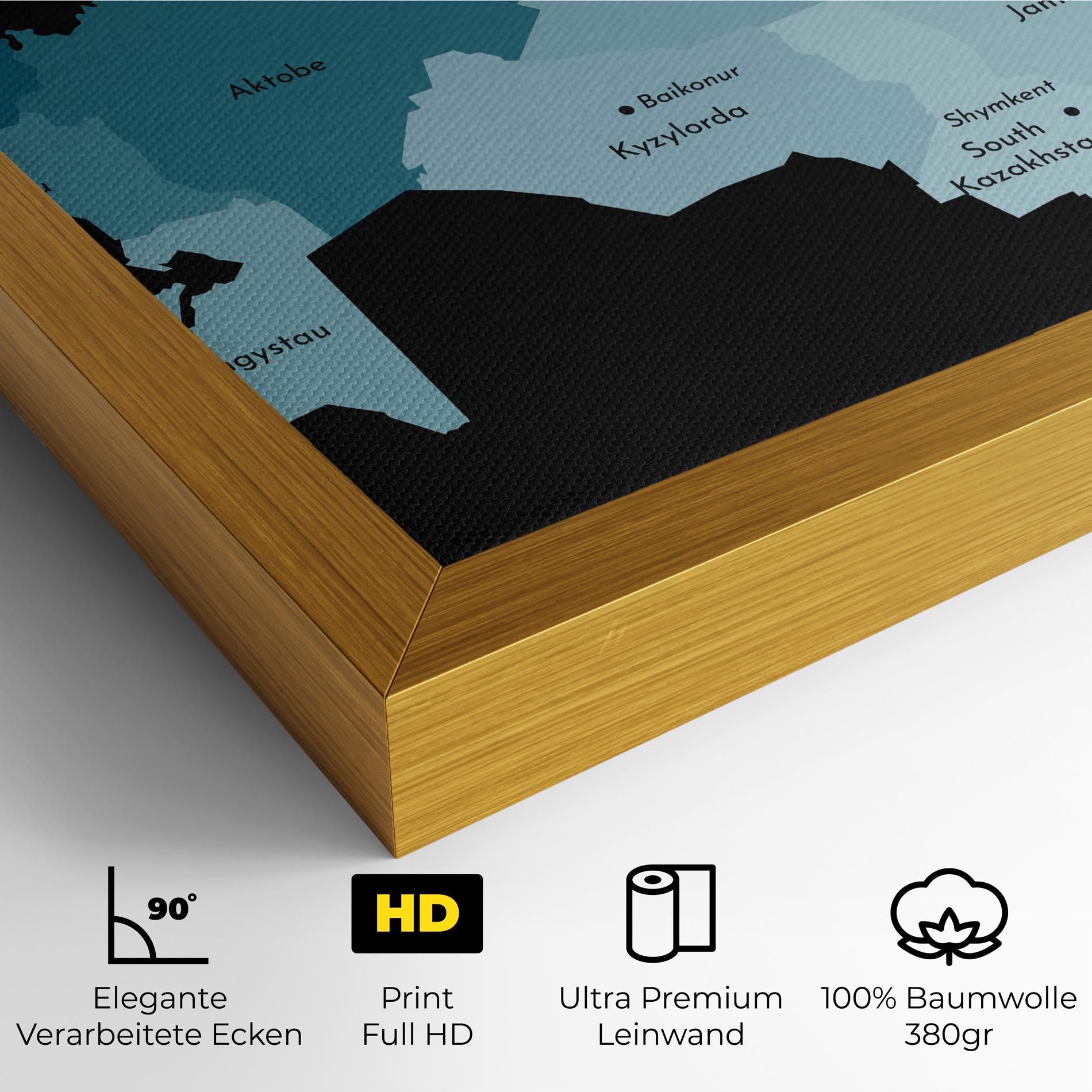 Kazahstan Blue Map mockup 4