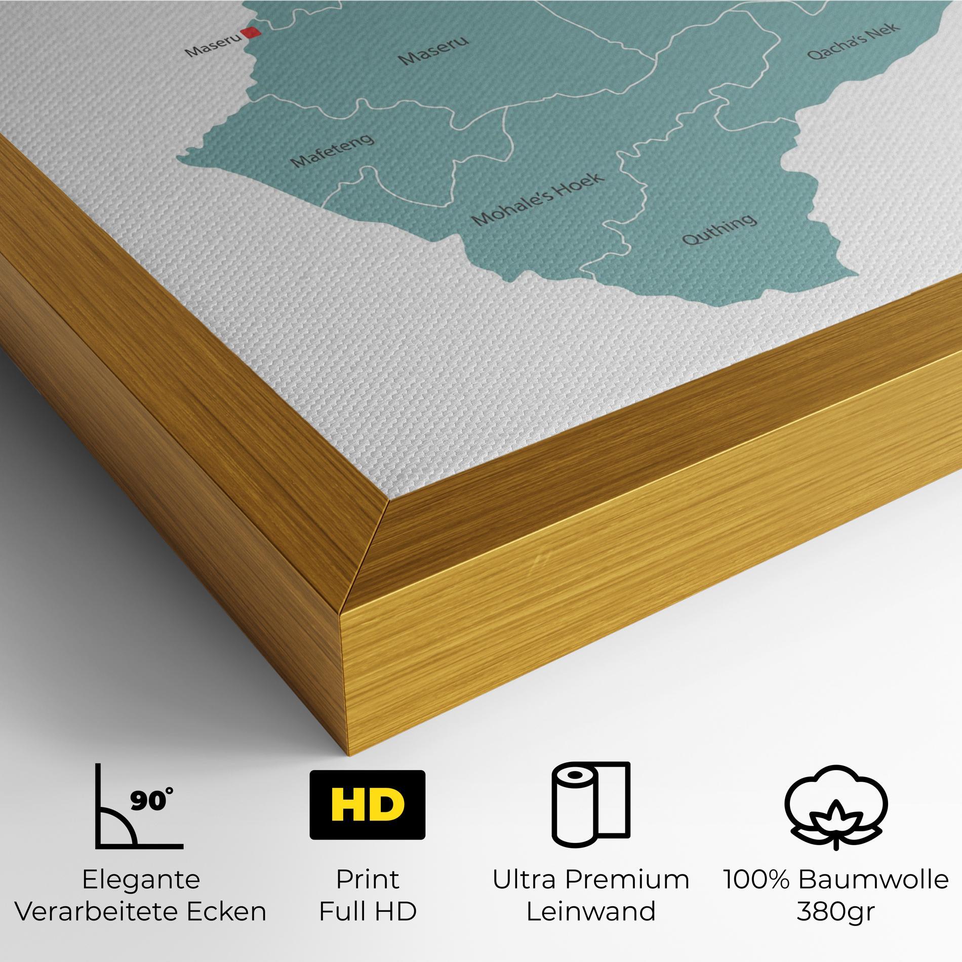 Leinwandbild Lesotho Map mockup 4