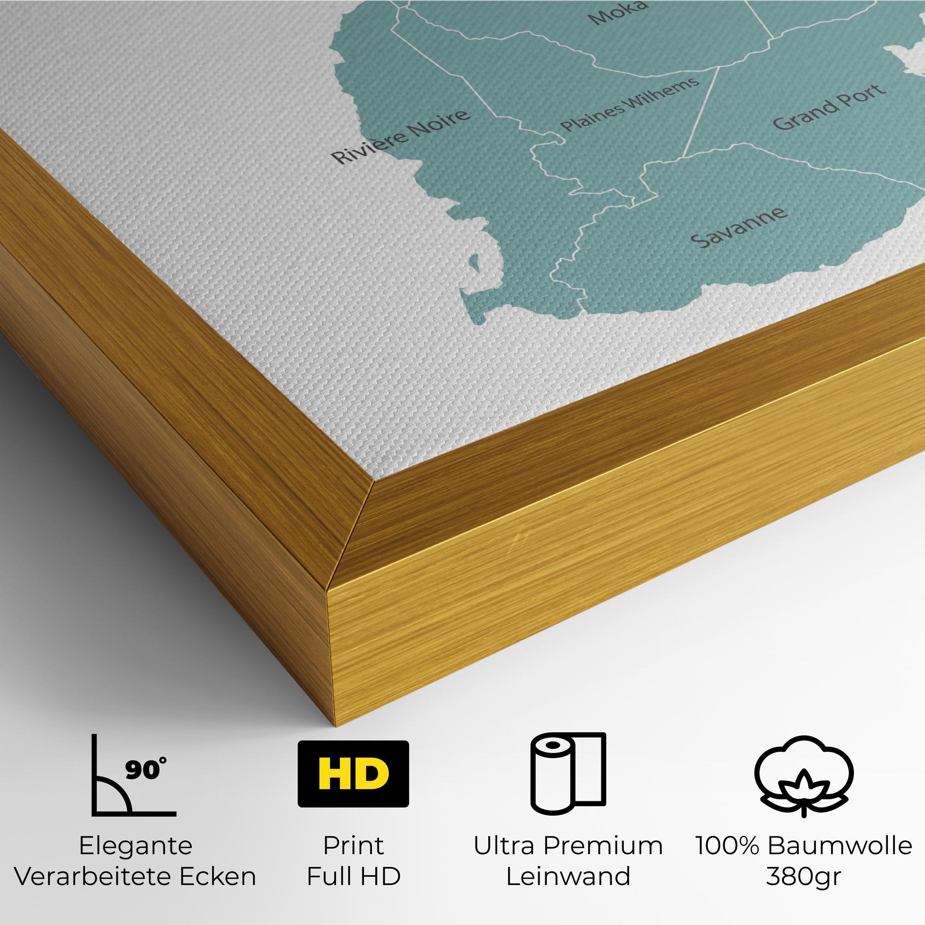 Leinwandbild Mauritius Map mockup 4