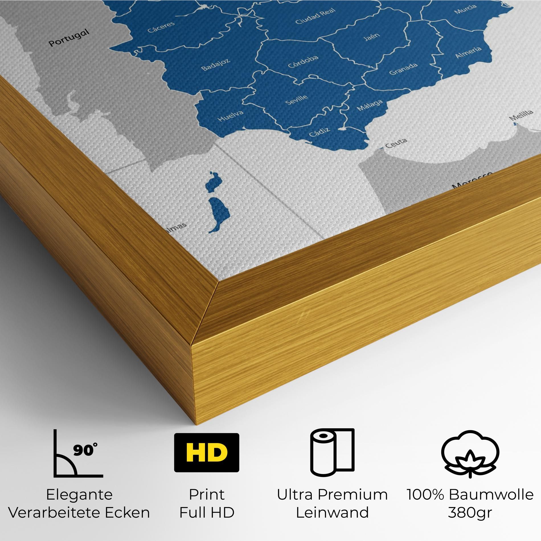 Spain Blue Map mockup 4