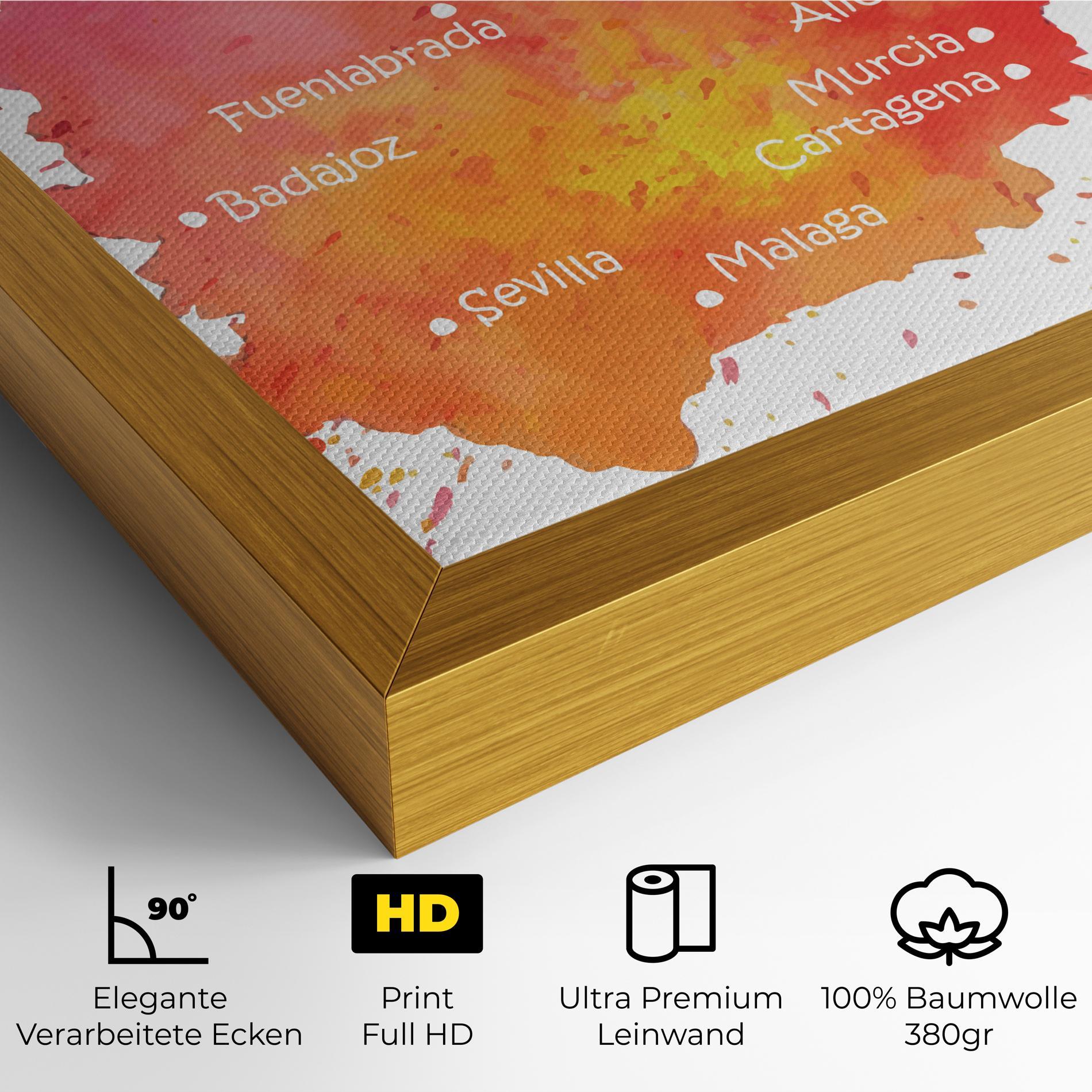 Leinwandbild Spain Map mockup 4