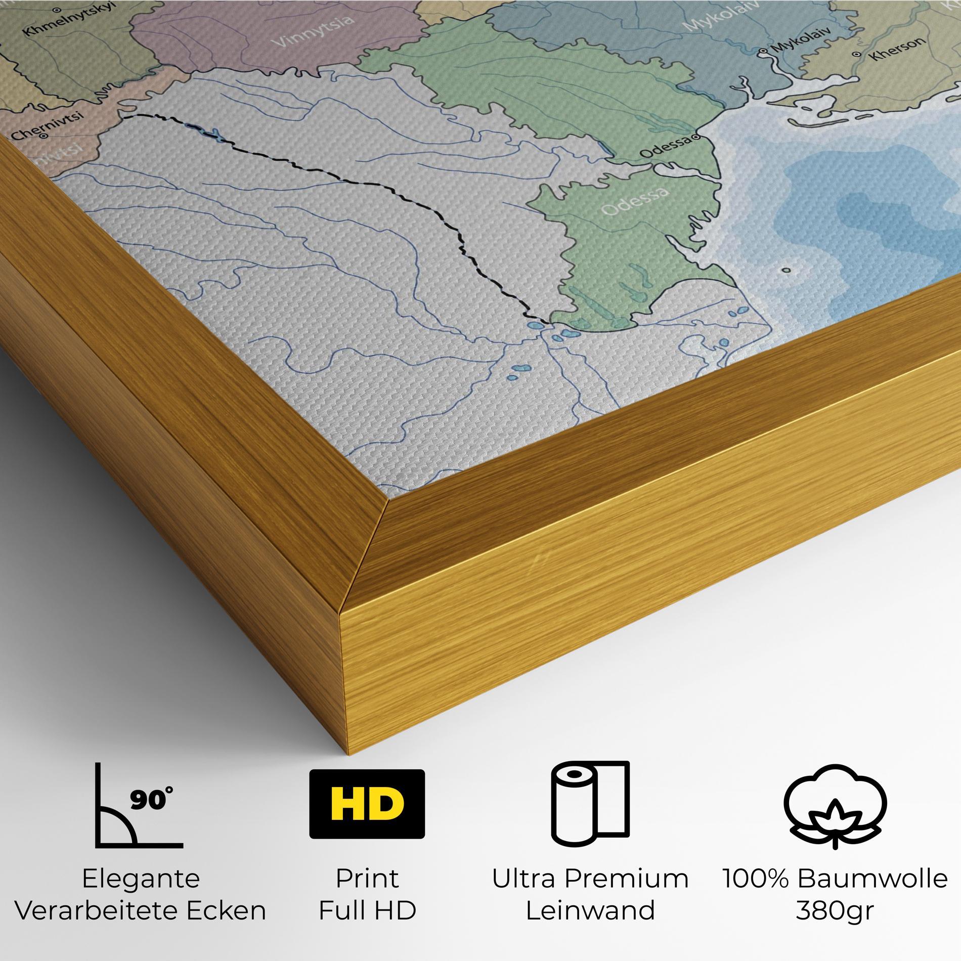 Leinwandbild Ukraine Map mockup 4