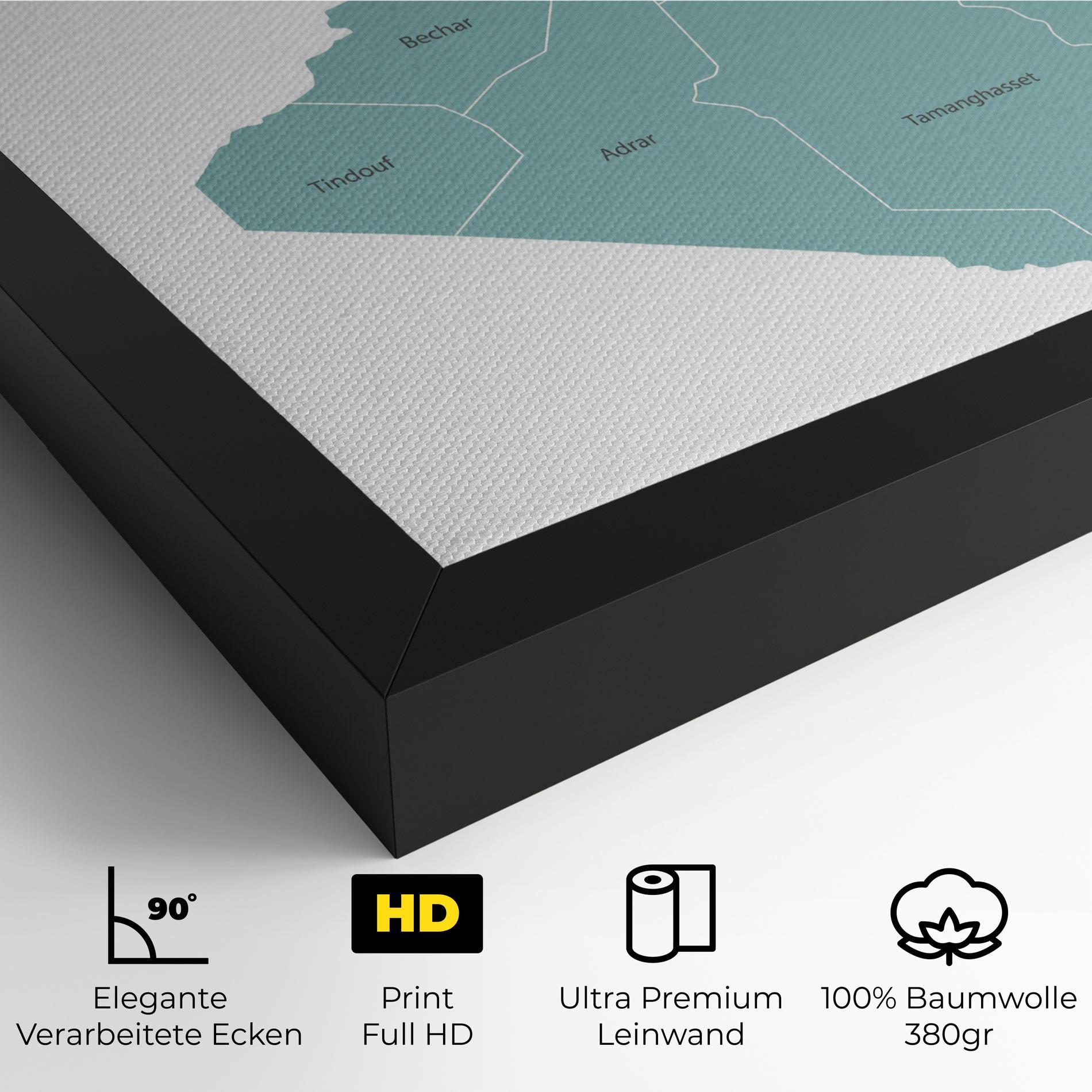 Leinwandbild Algeria Map mockup 4
