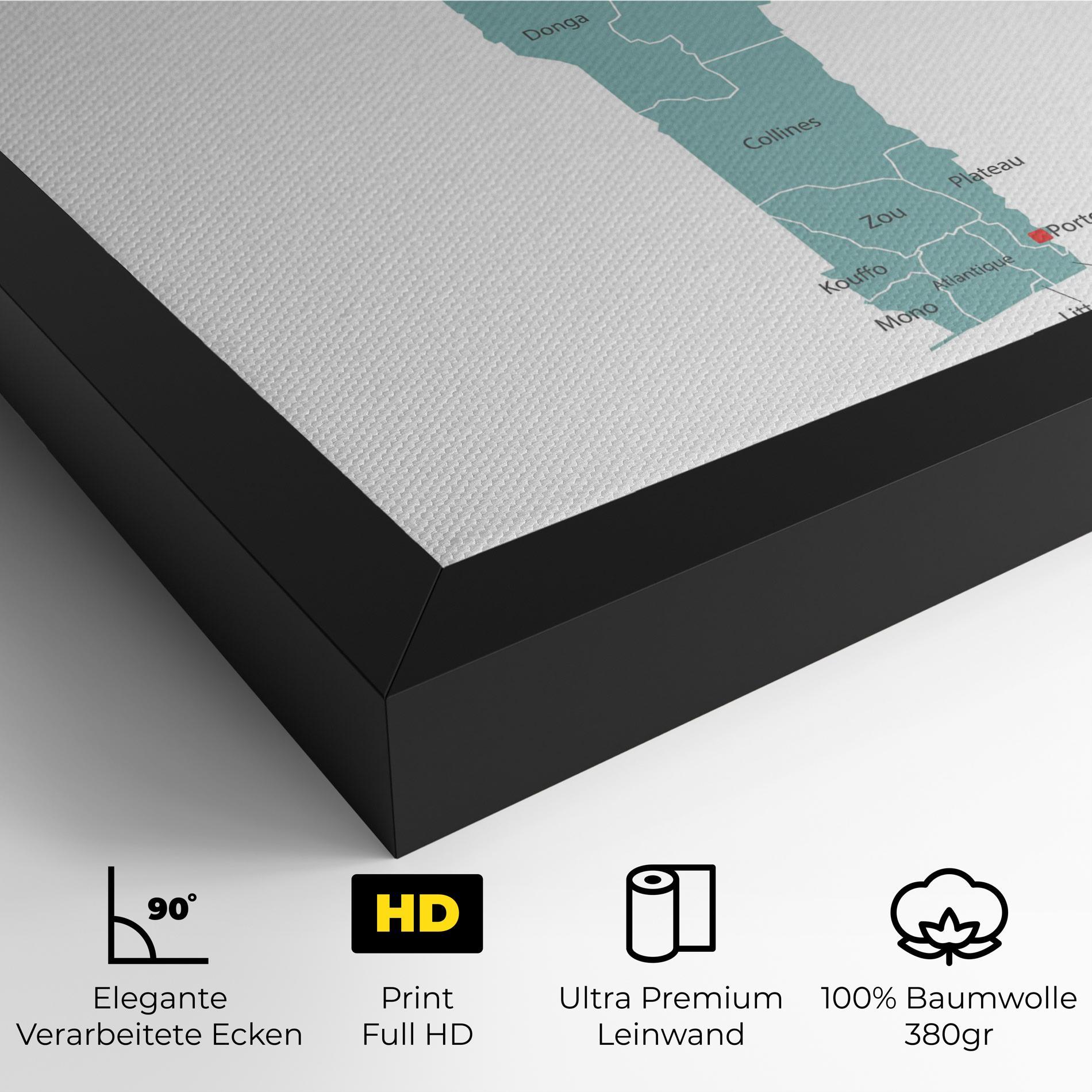 Leinwandbild Benin Map mockup 4