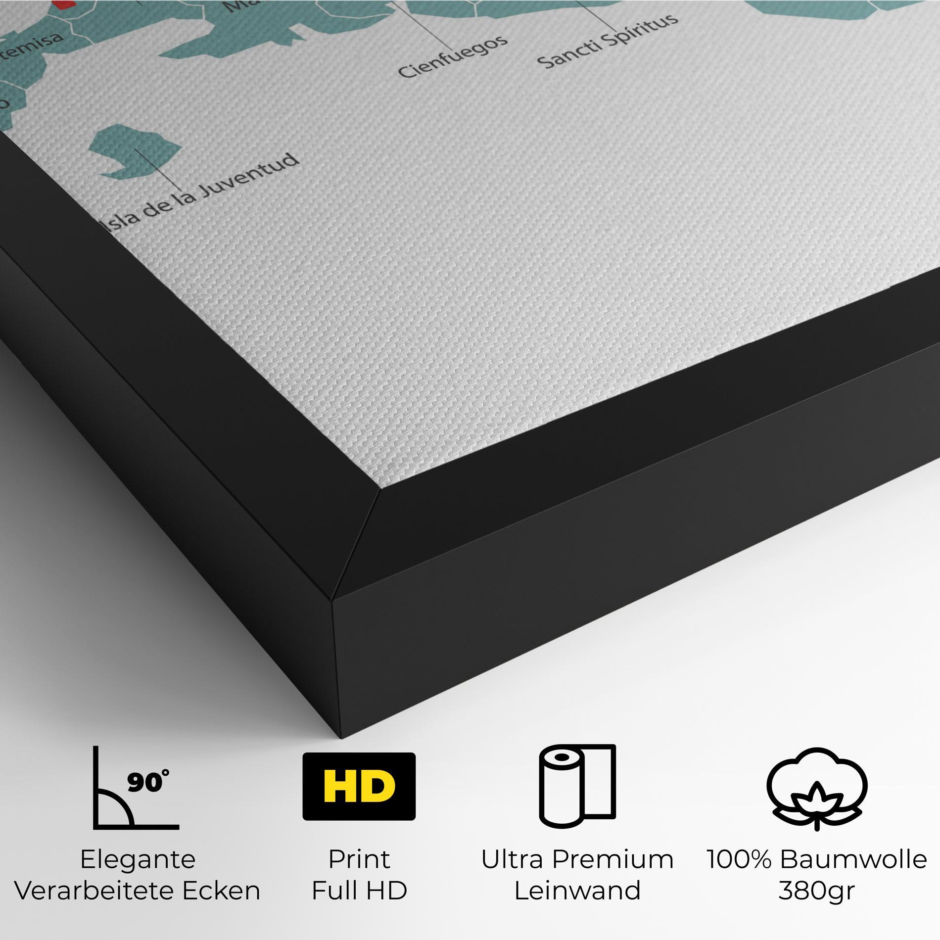 Leinwandbild Cuba Map mockup 4