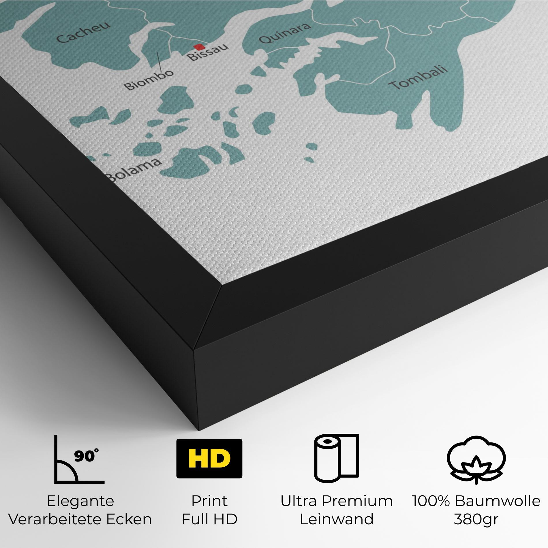 Leinwandbild Guinea Bissau Map mockup 4