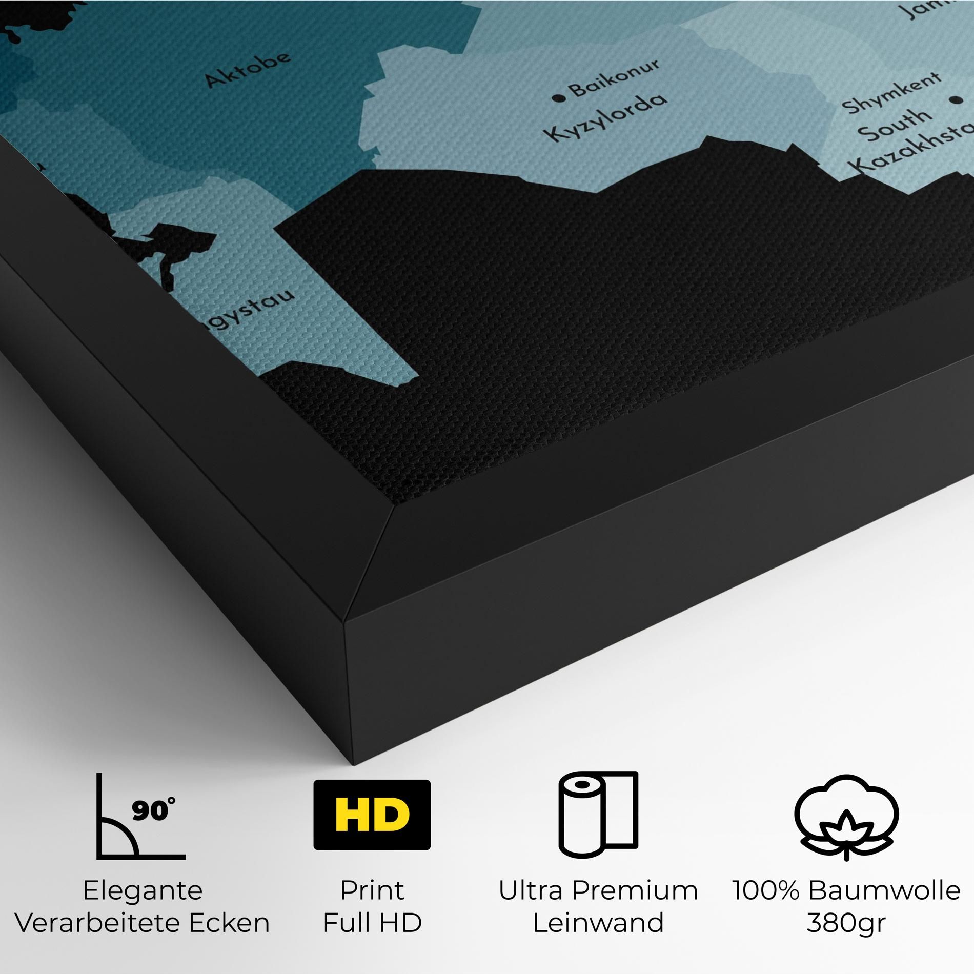 Kazahstan Blue Map mockup 4