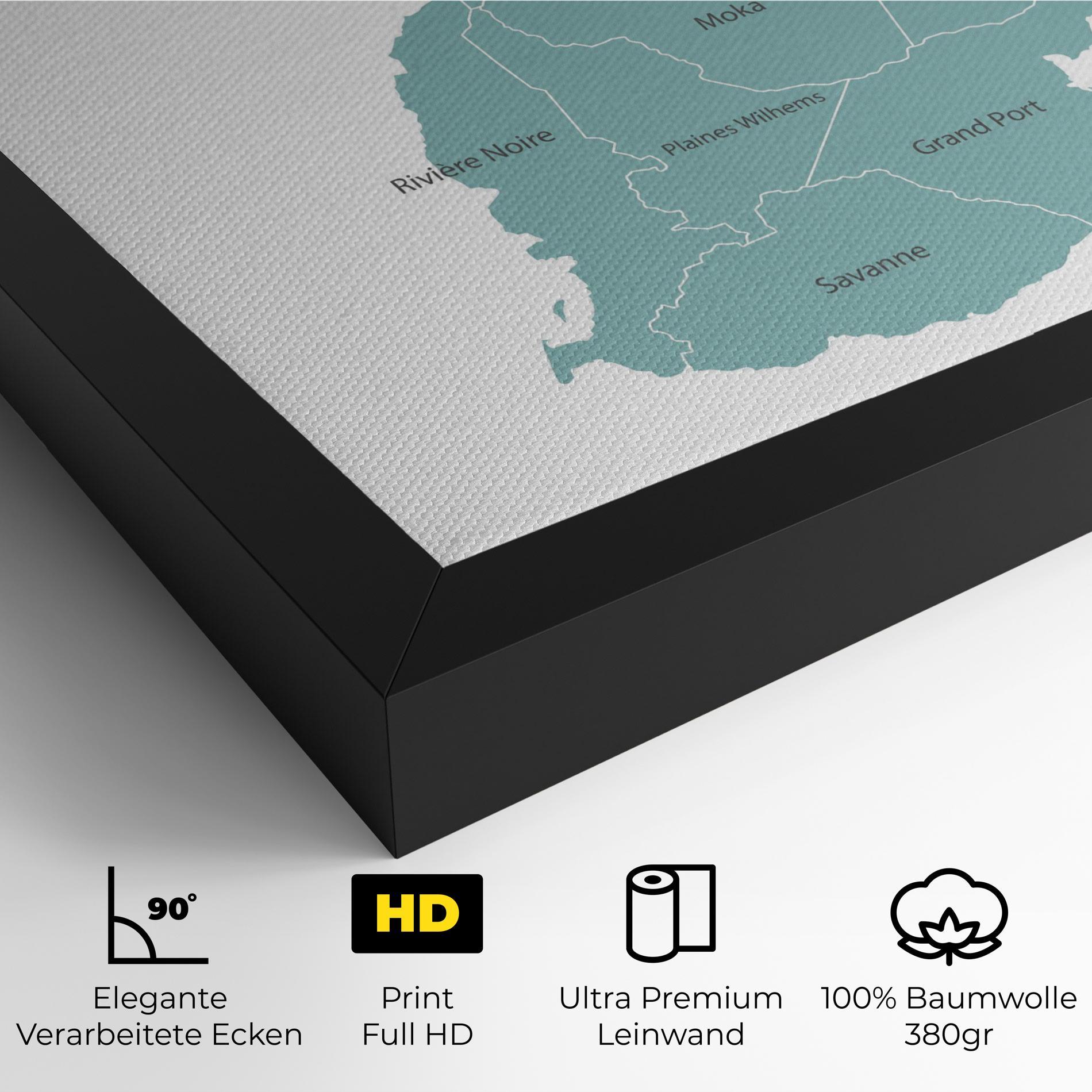 Leinwandbild Mauritius Map mockup 4