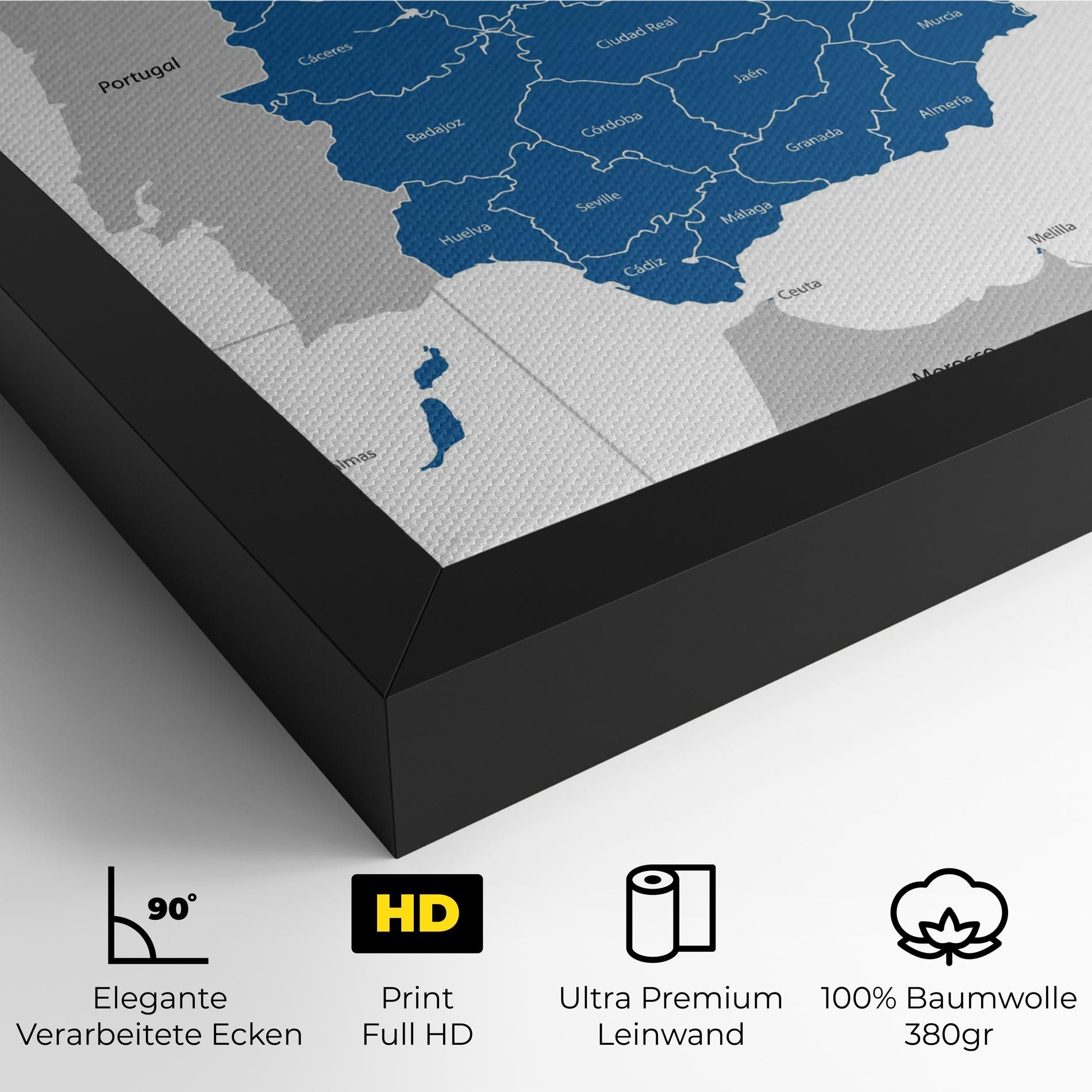 Spain Blue Map mockup 4