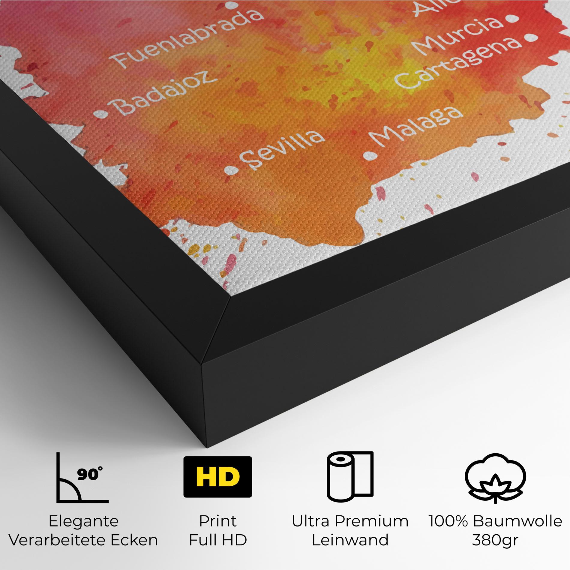 Leinwandbild Spain Map mockup 4
