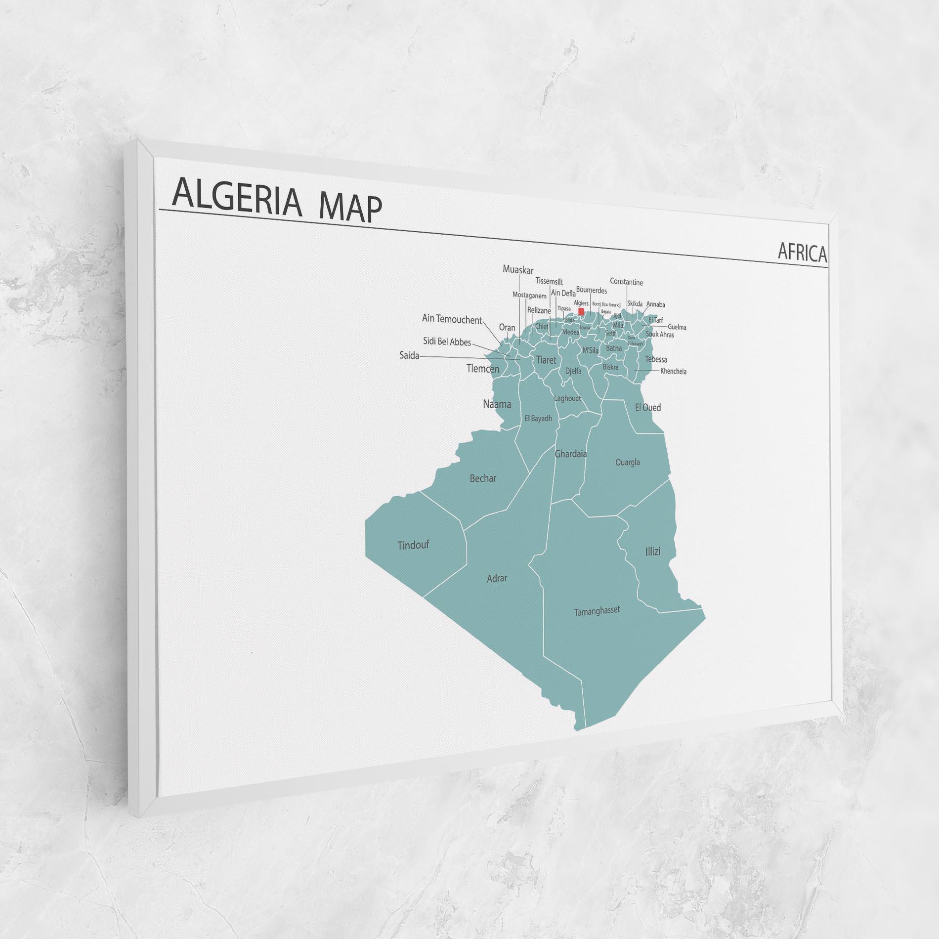 Leinwandbild Algeria Map mockup 1