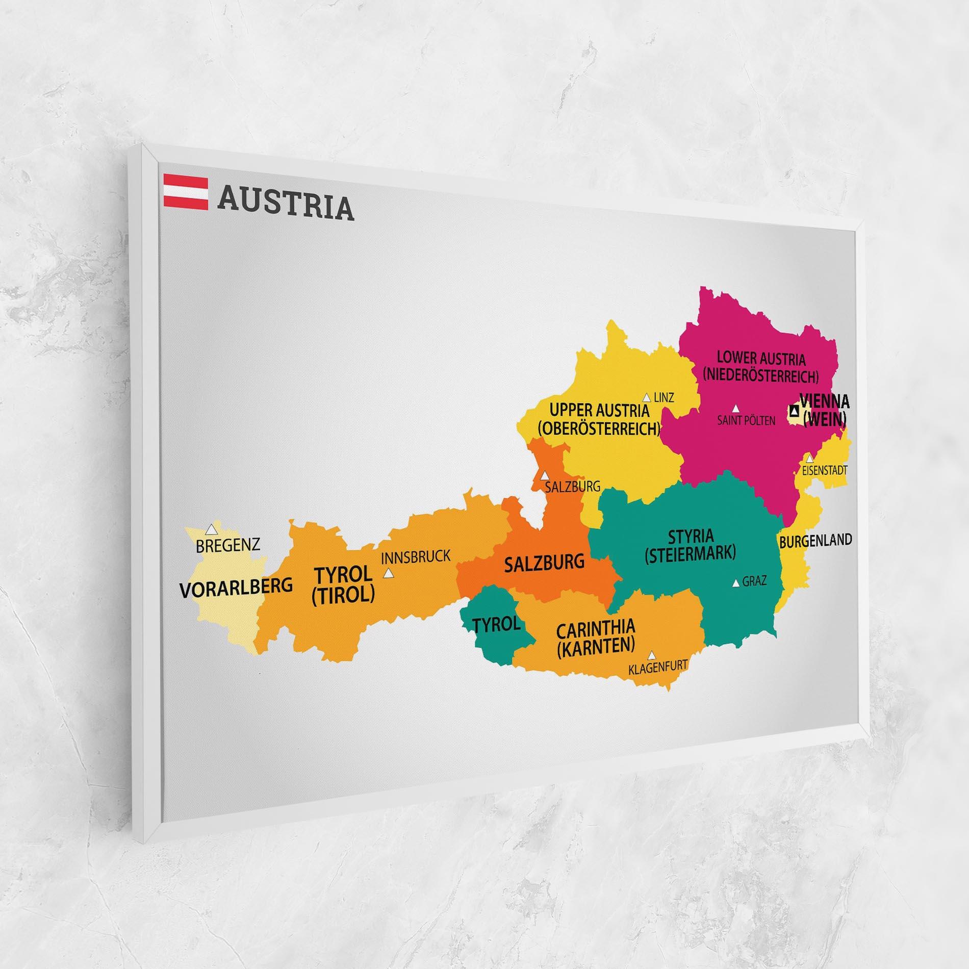 Leinwandbild Austria Color Map mockup 1