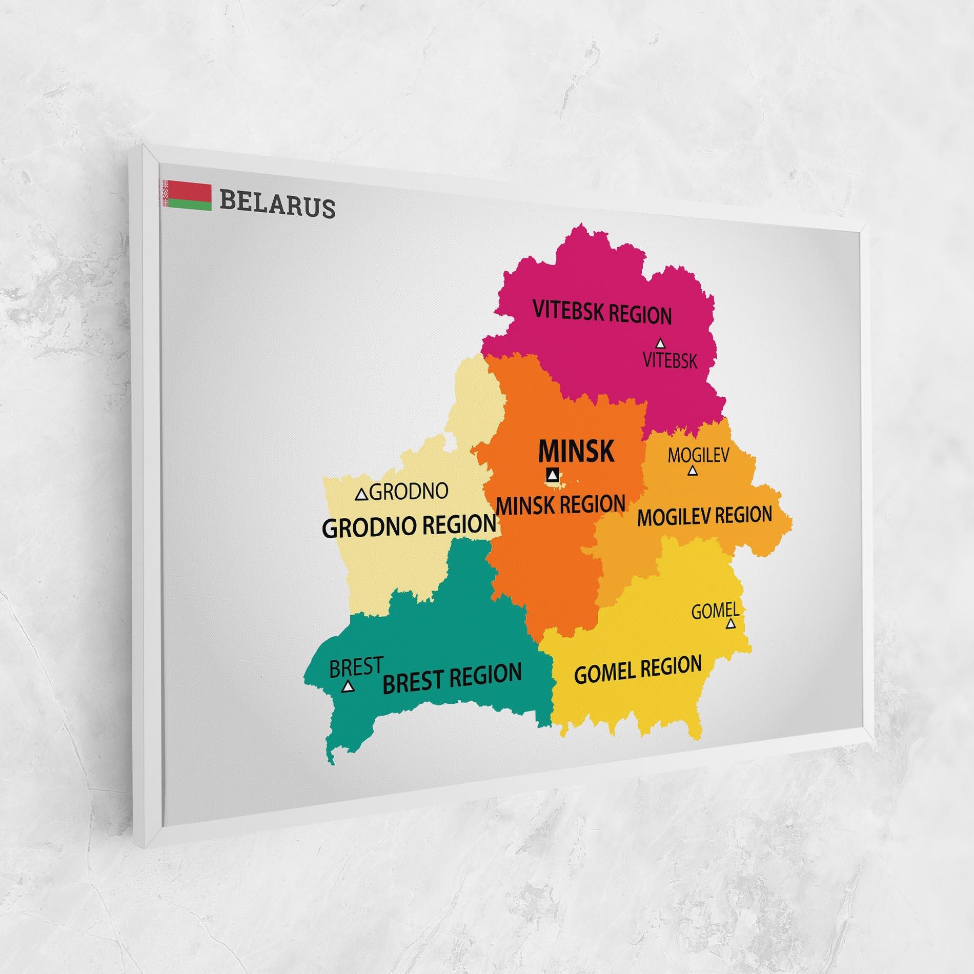 Leinwandbild Belarus Color Map mockup 1