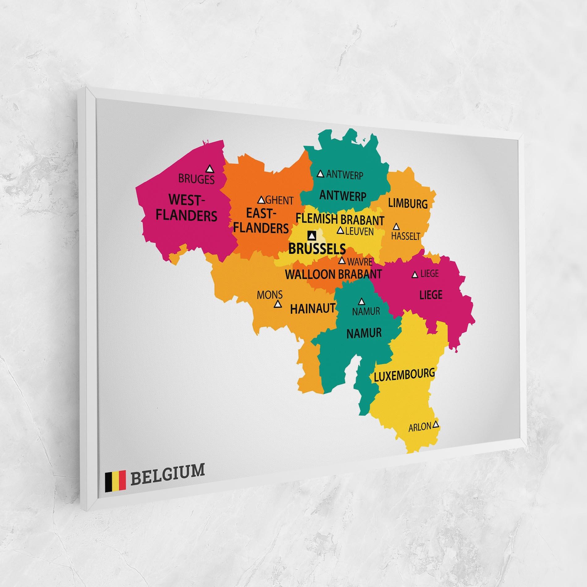Leinwandbild Belgium Color Map mockup 1