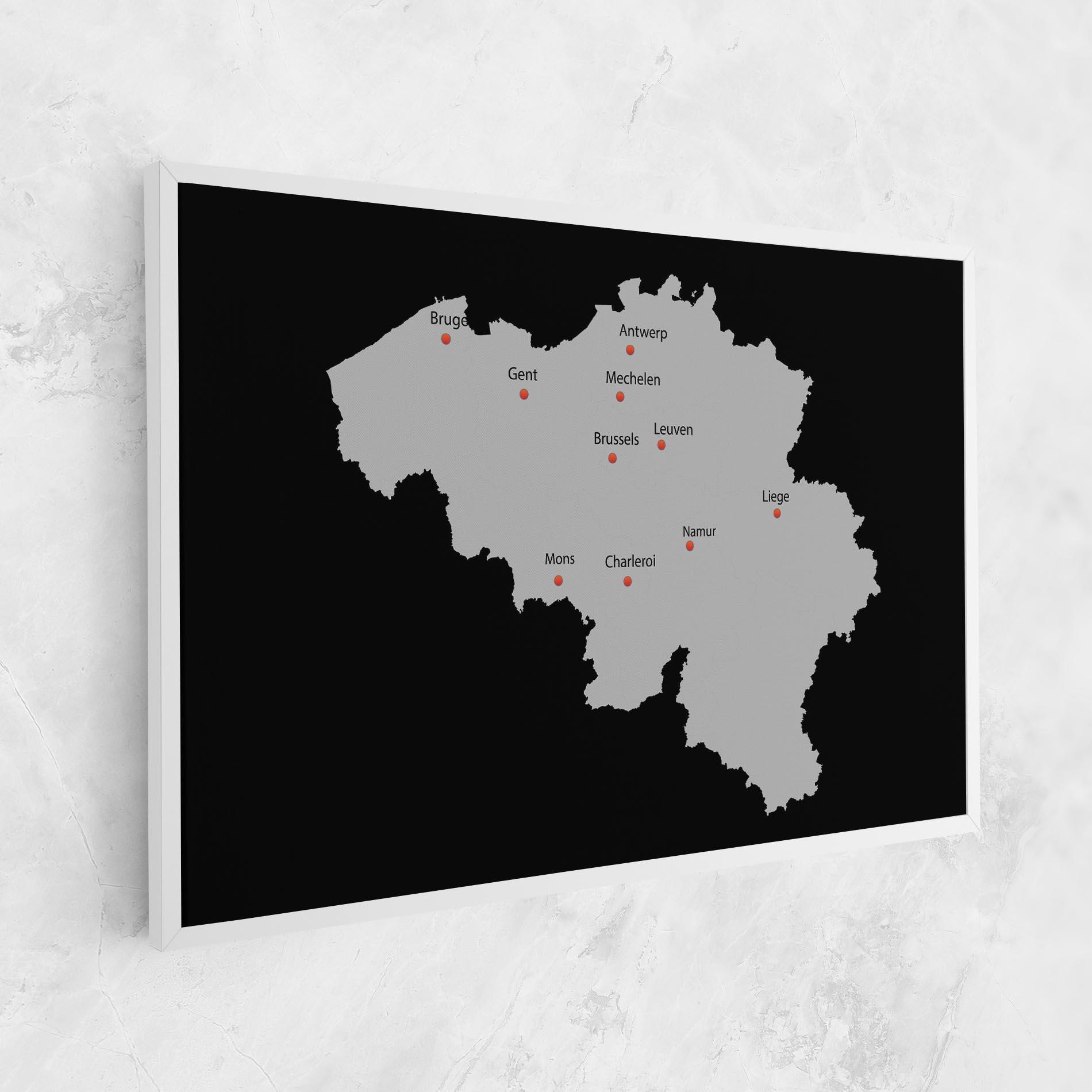 Leinwandbild Belgium Map mockup 1