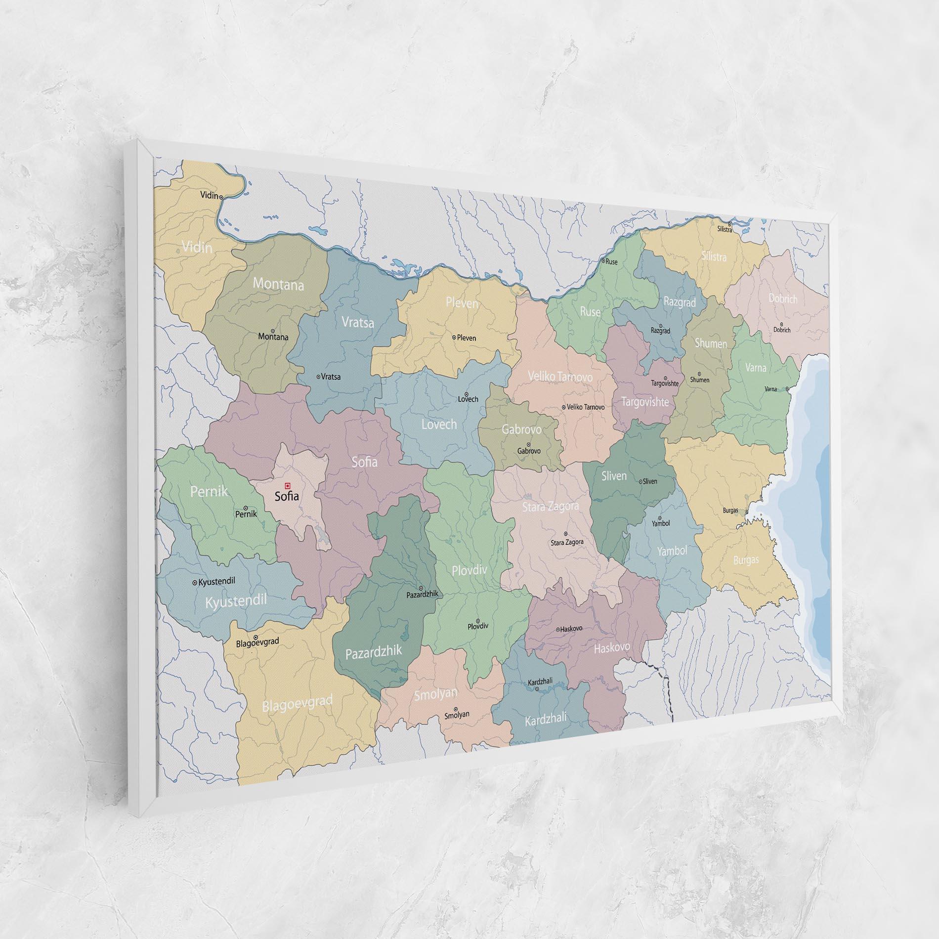 Leinwandbild Bulgaria Map mockup 1