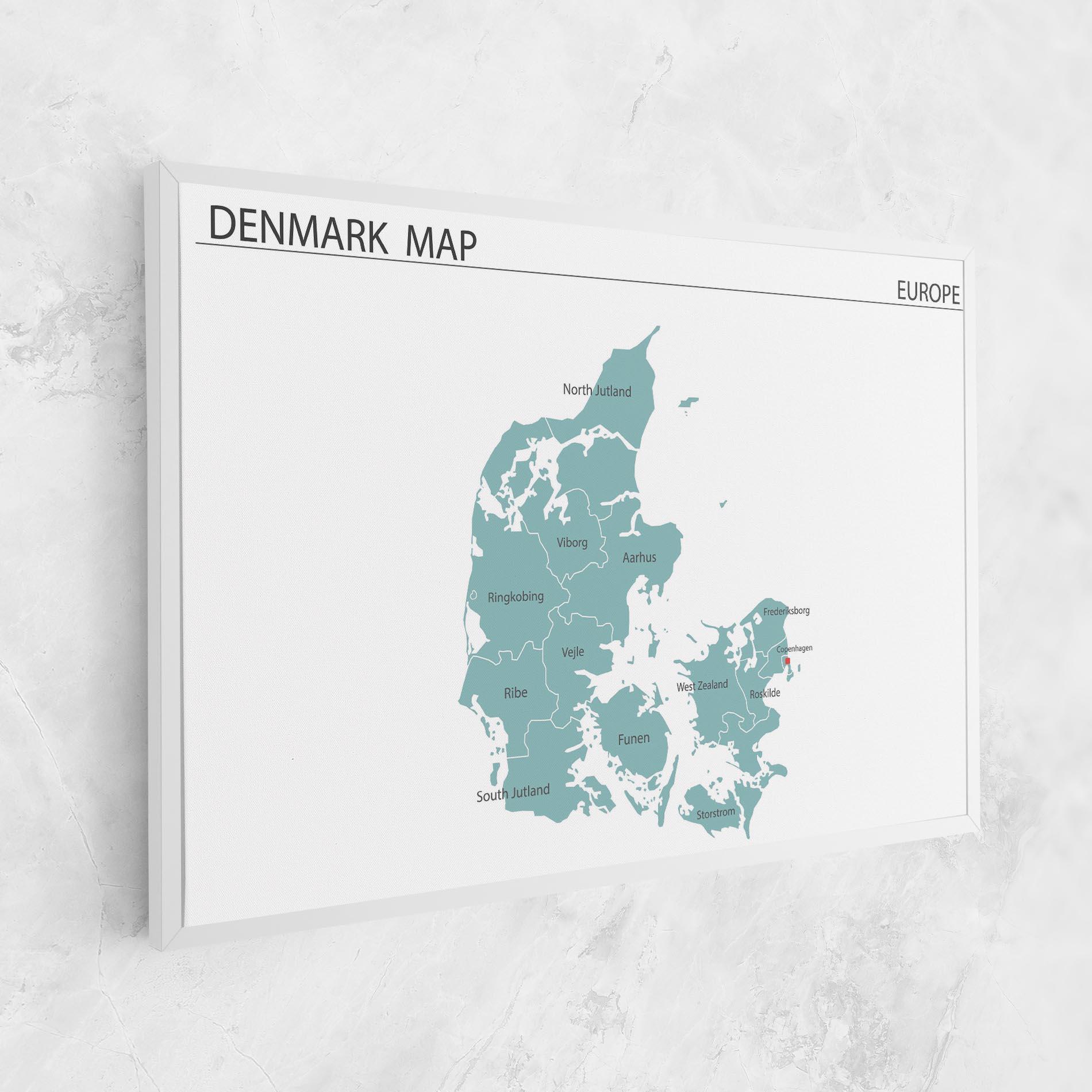 Leinwandbild Denmark Map mockup 1